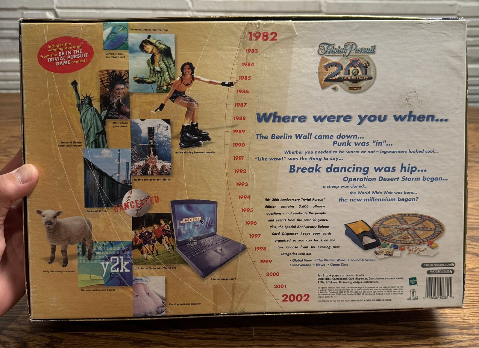 Trivial Pursuit 20th Anniversary Edition 2002 Hasbro Board Game – Complete