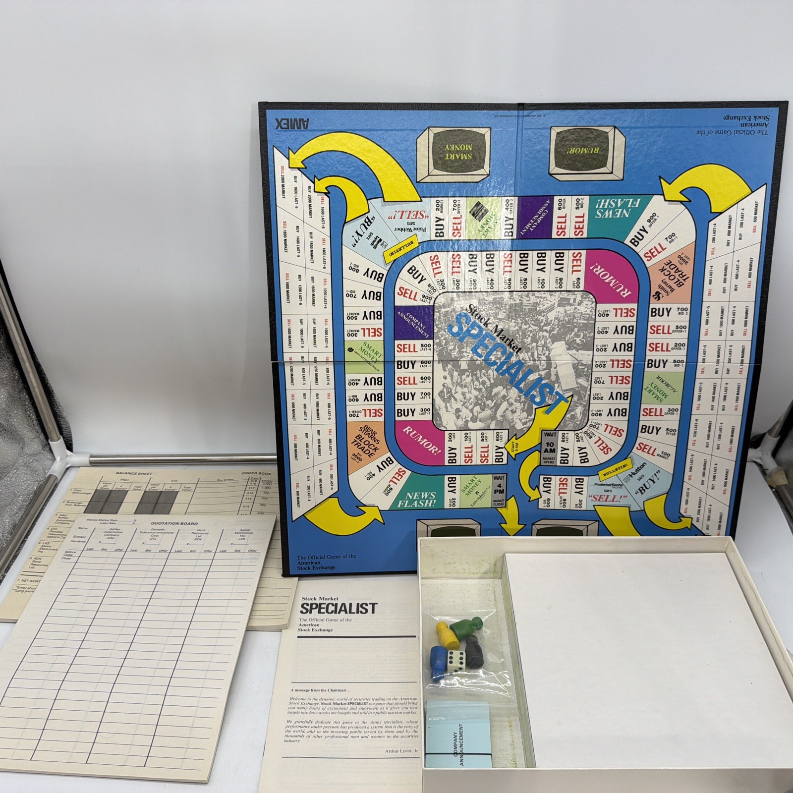 STOCK MARKET SPECIALIST BOARD GAME HANSEN AMEX H-1983 Complete!