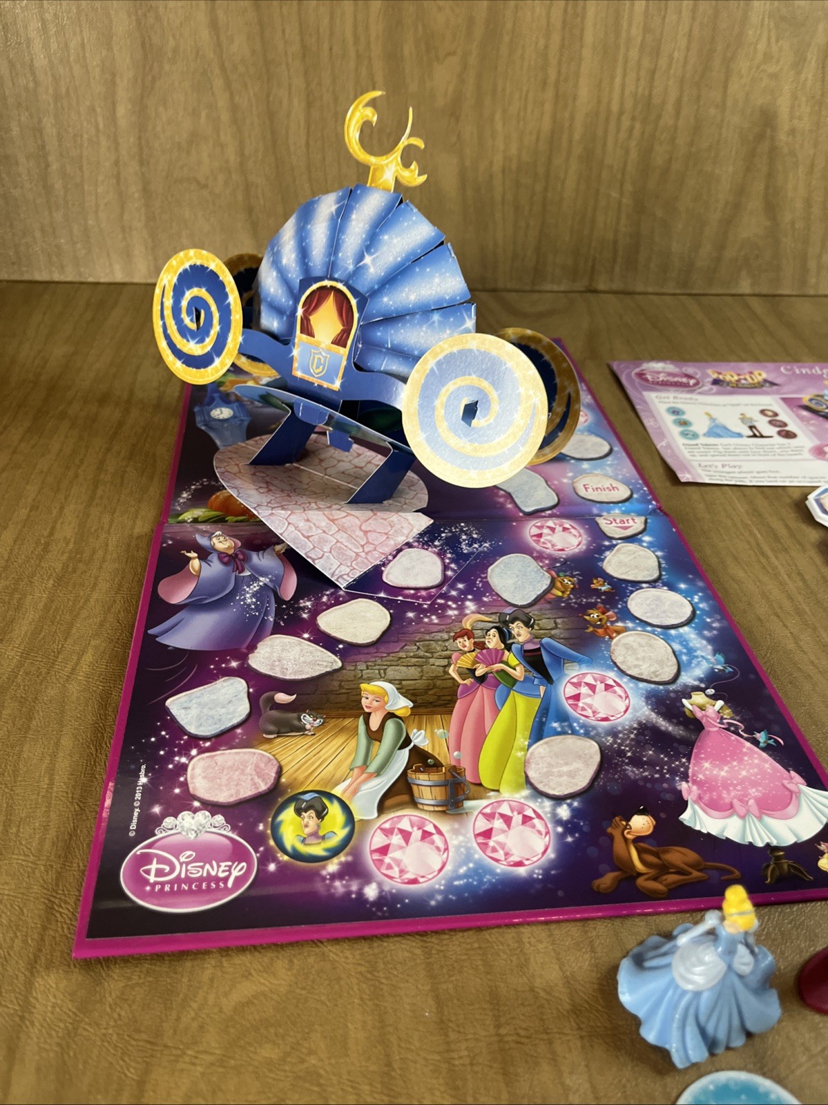 Disney Princess Pop-Up Magic Castle Tangled & Cinderellas Coach Board Games Lot