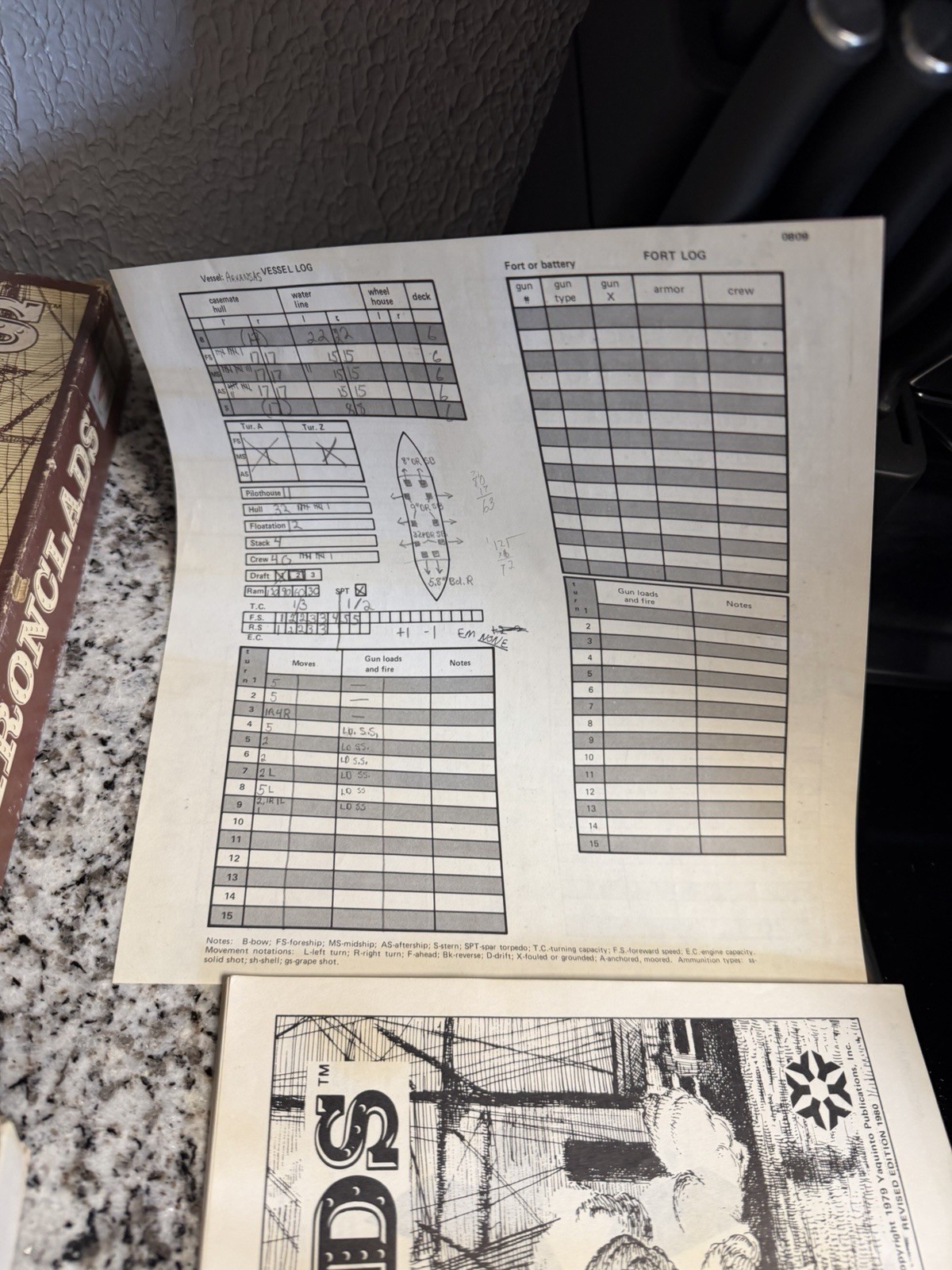 The Ironclads Board Game Naval Civil War Combat 1861 1865 SOME Unpunched Counter
