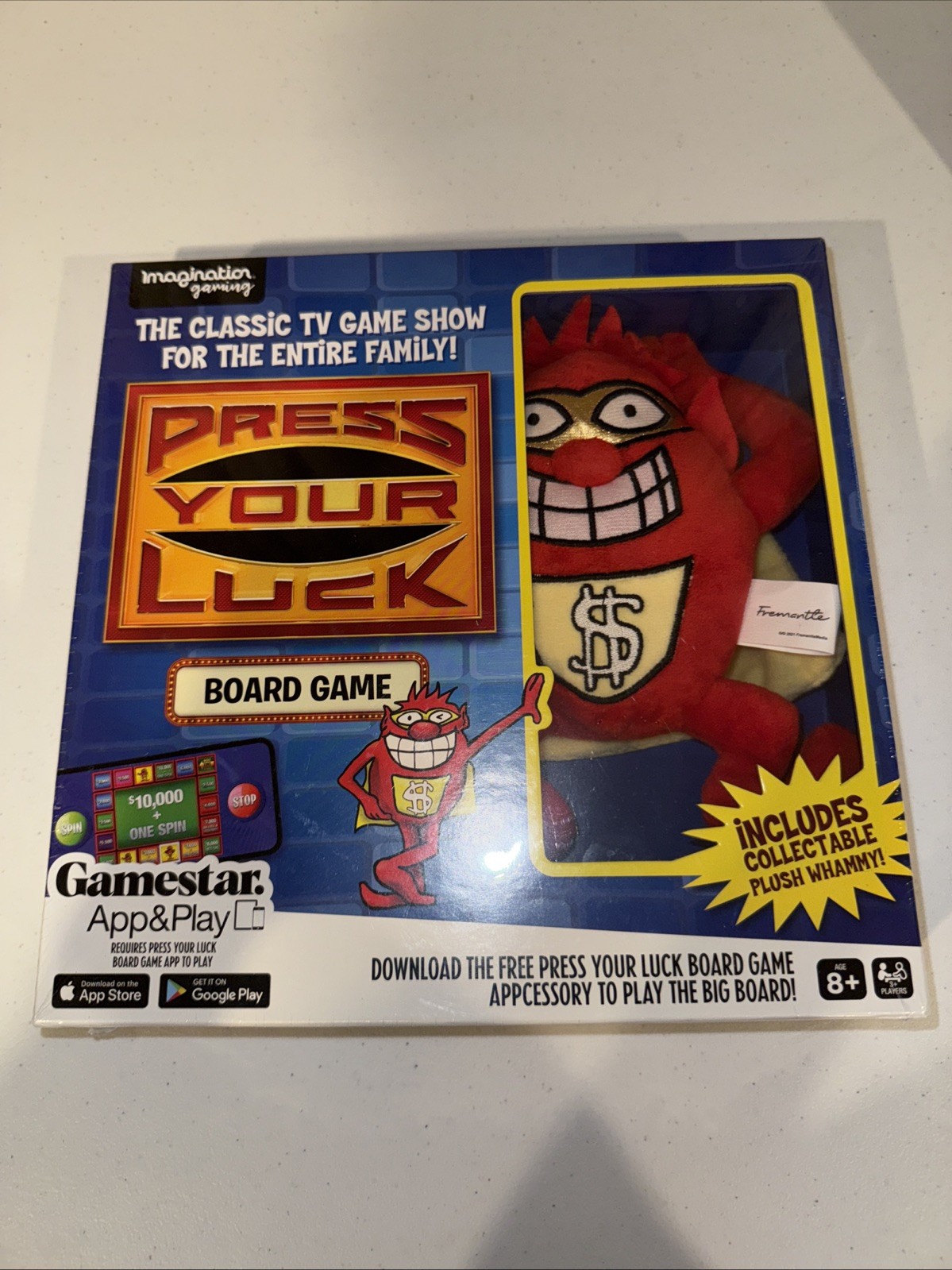 PRESS YOUR LUCK Classic TV Board Game w/ Collectible Plush Whammy NEW