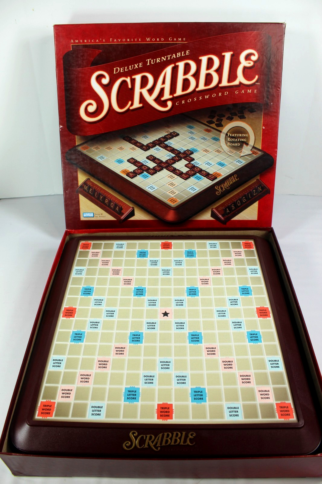 Scrabble Deluxe Edition Board Game Milton Bradley 4034. 100% Complete With Parts
