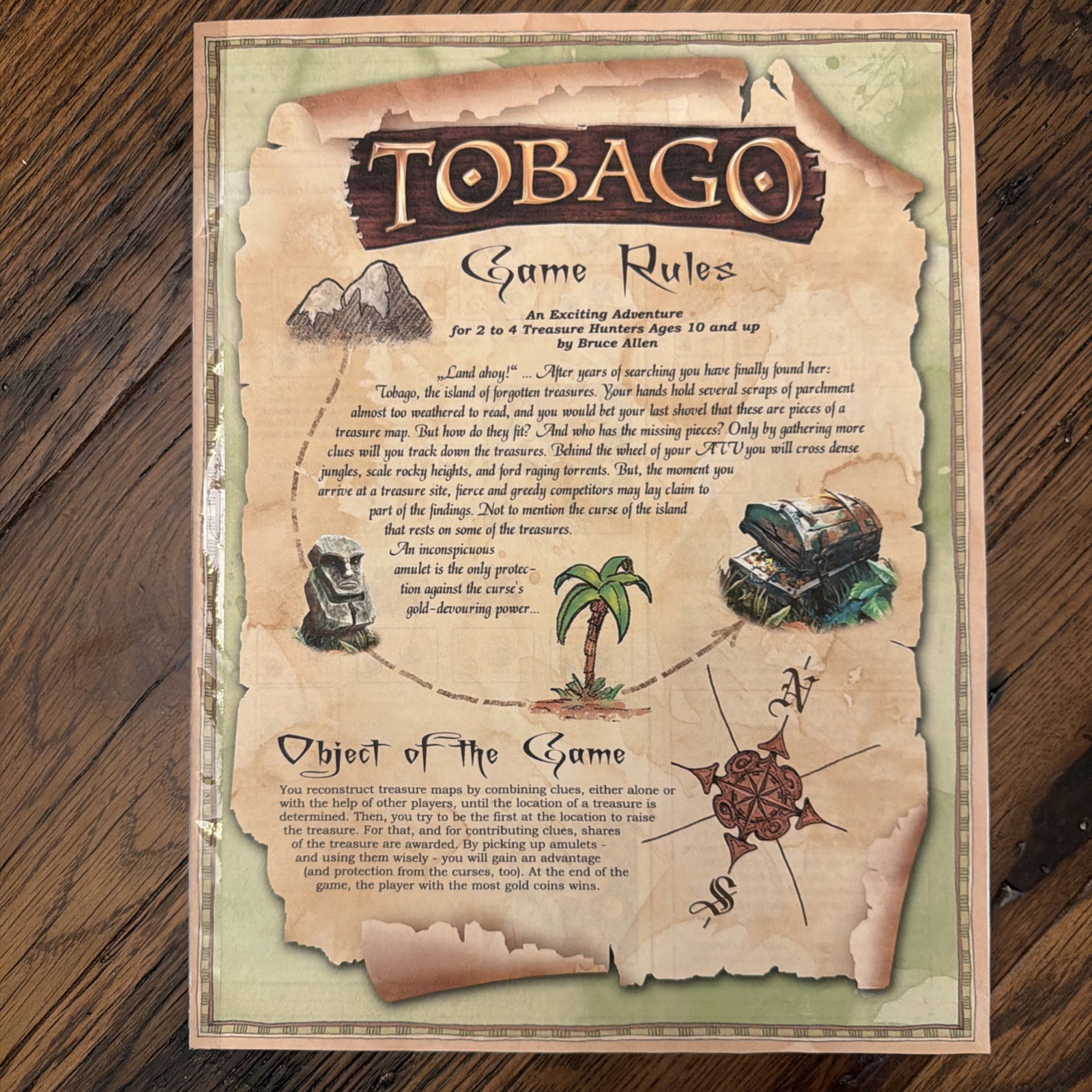 Tobago board game – 100% complete – 2009 French edition w/ printed English rules