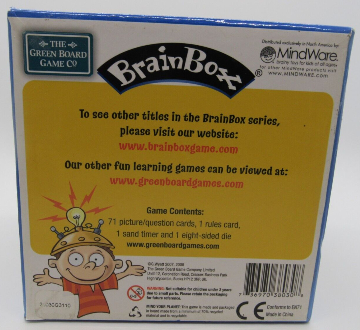 Brain Box ALL AROUND THE WORLD 10 Min Memory Recall Game NEW! MindWare Geography