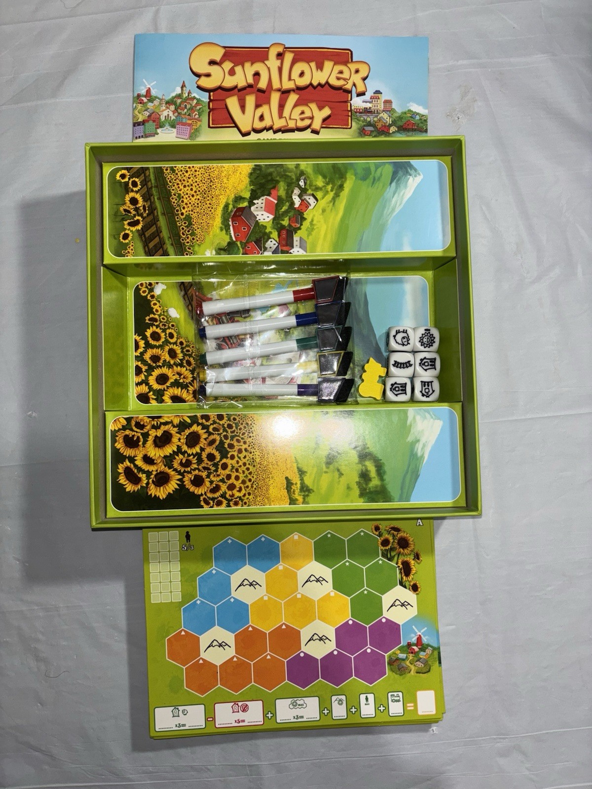 Sunflower Valley by Wouter Van Strien Strategy Dice Building Farming Board Game
