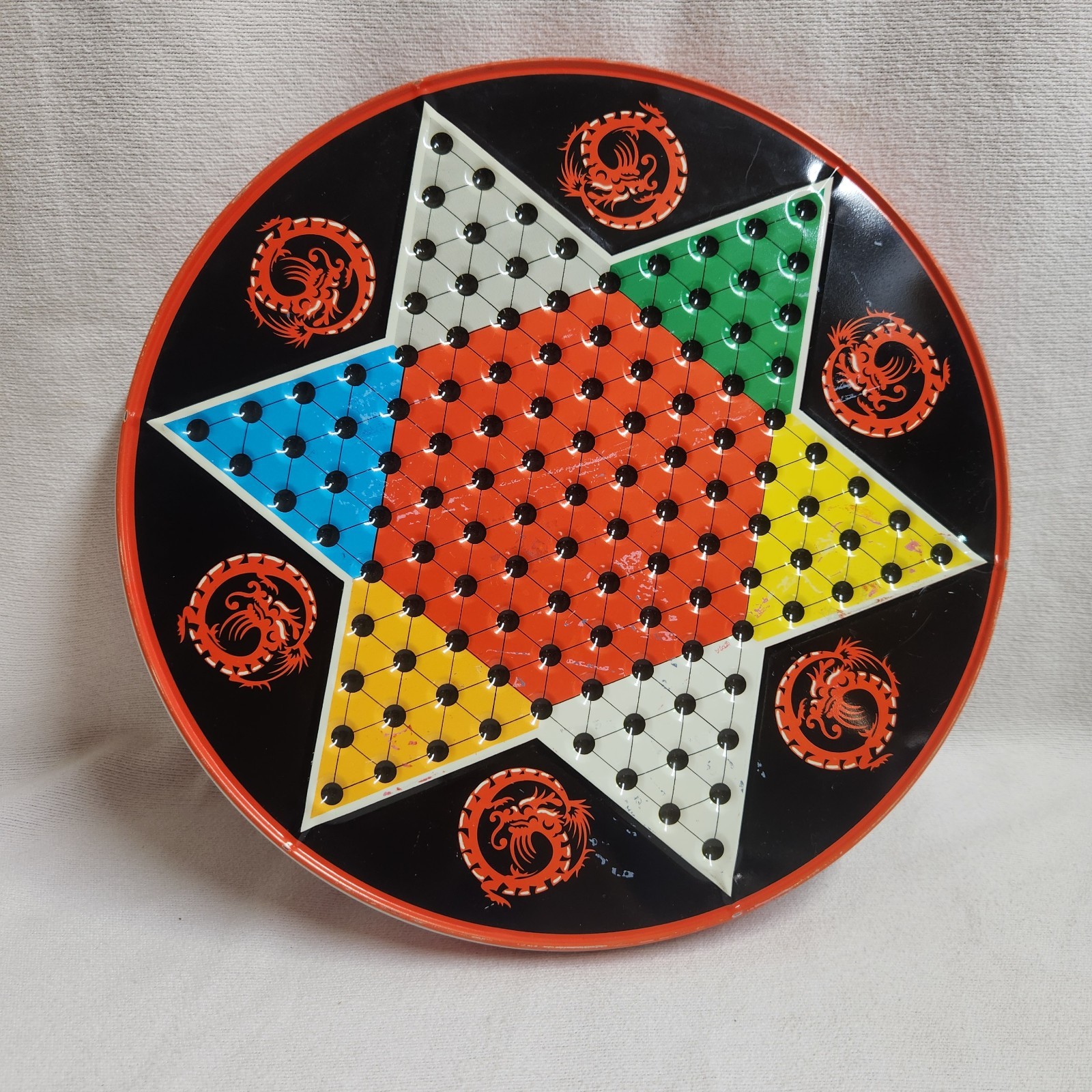 Vintage Ohio Art Metal Chinese Checkers And Checkers Game