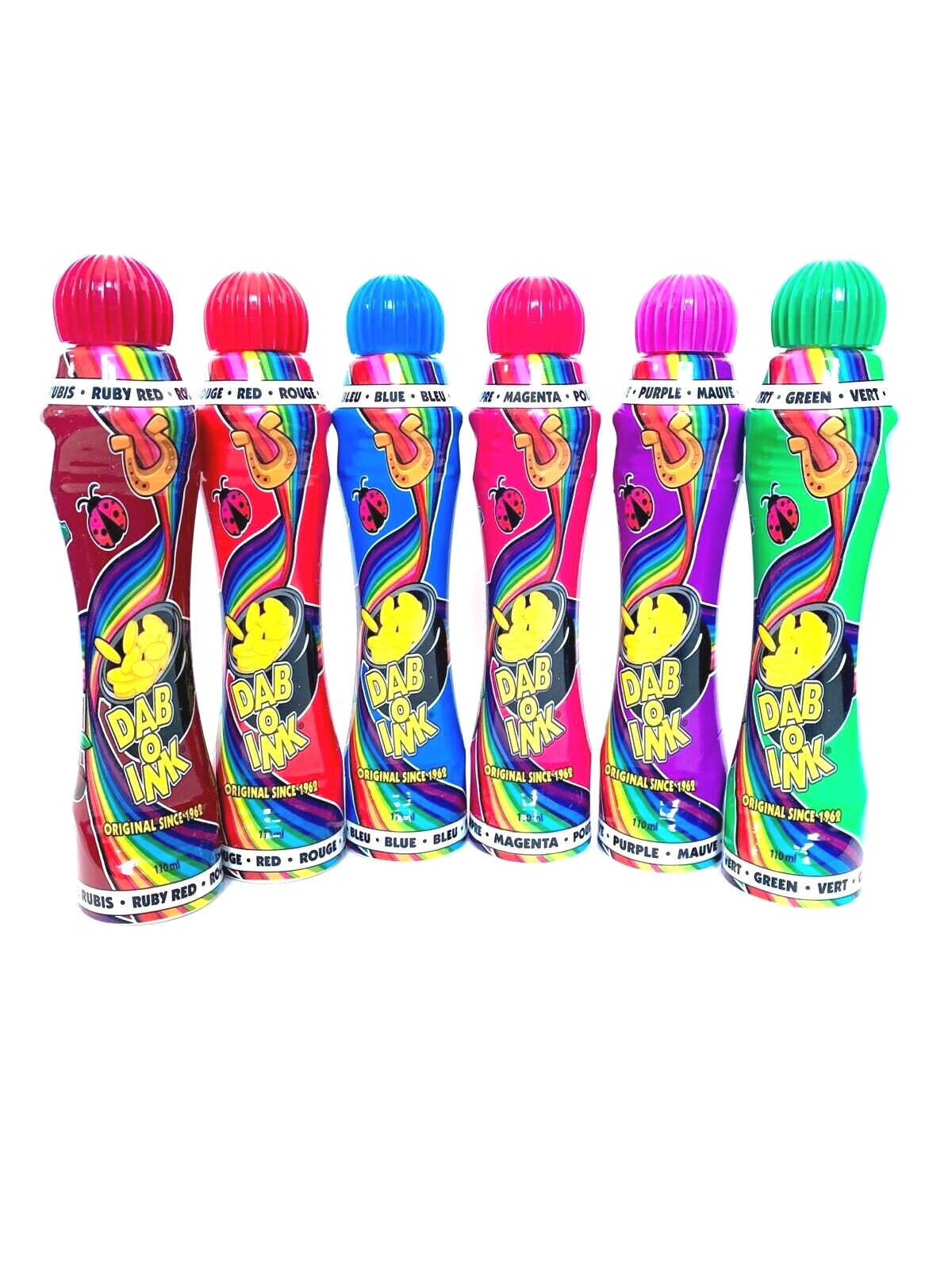 Bingo Daubers- Dab O Ink 4oz- Set of 6 Daubers- Assorted Random Colors