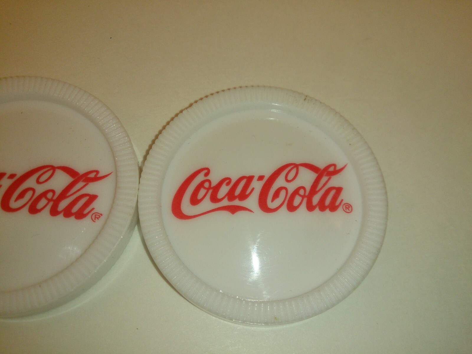 3 x White Coca Cola Checkers Game Replacement Pieces Parts Checker