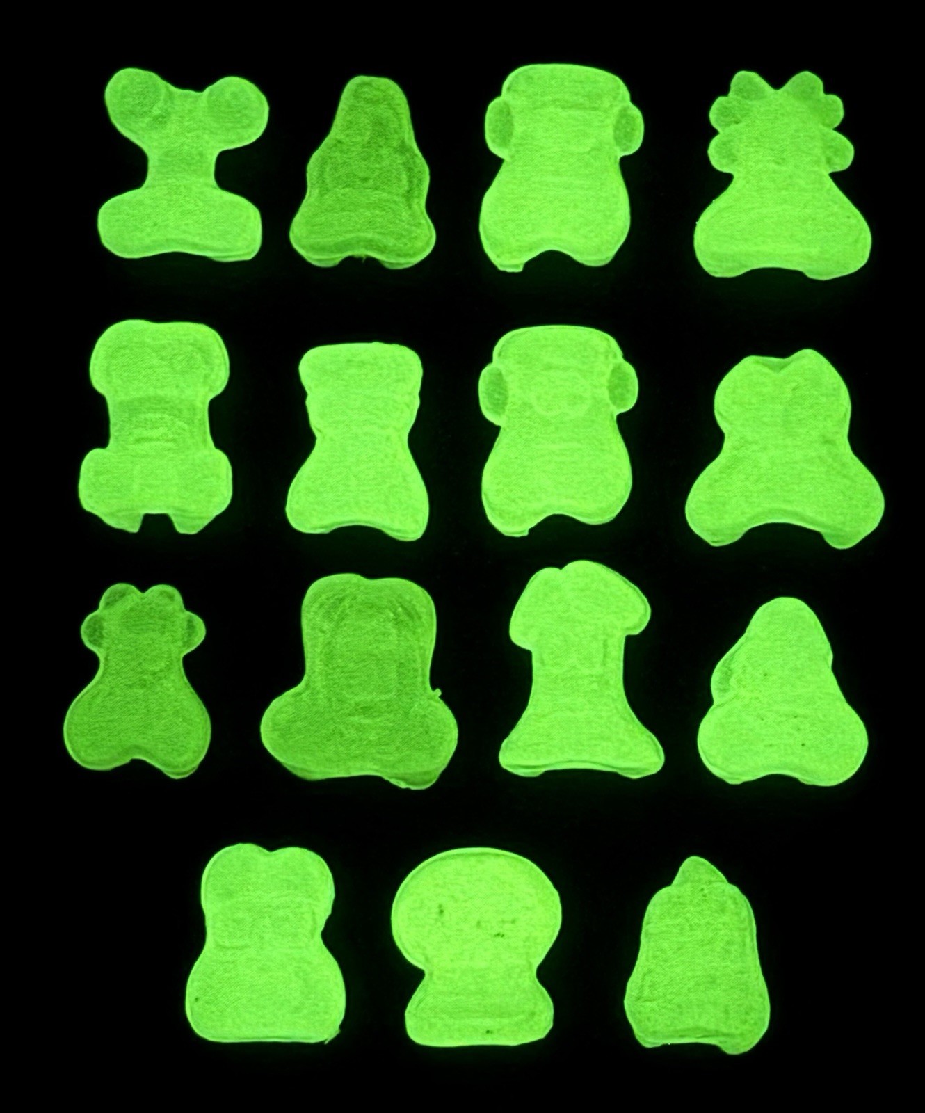 Lot of 15 Glow In The Dark Classic Gogo’s Crazy Bones Series 1 GITD Figures