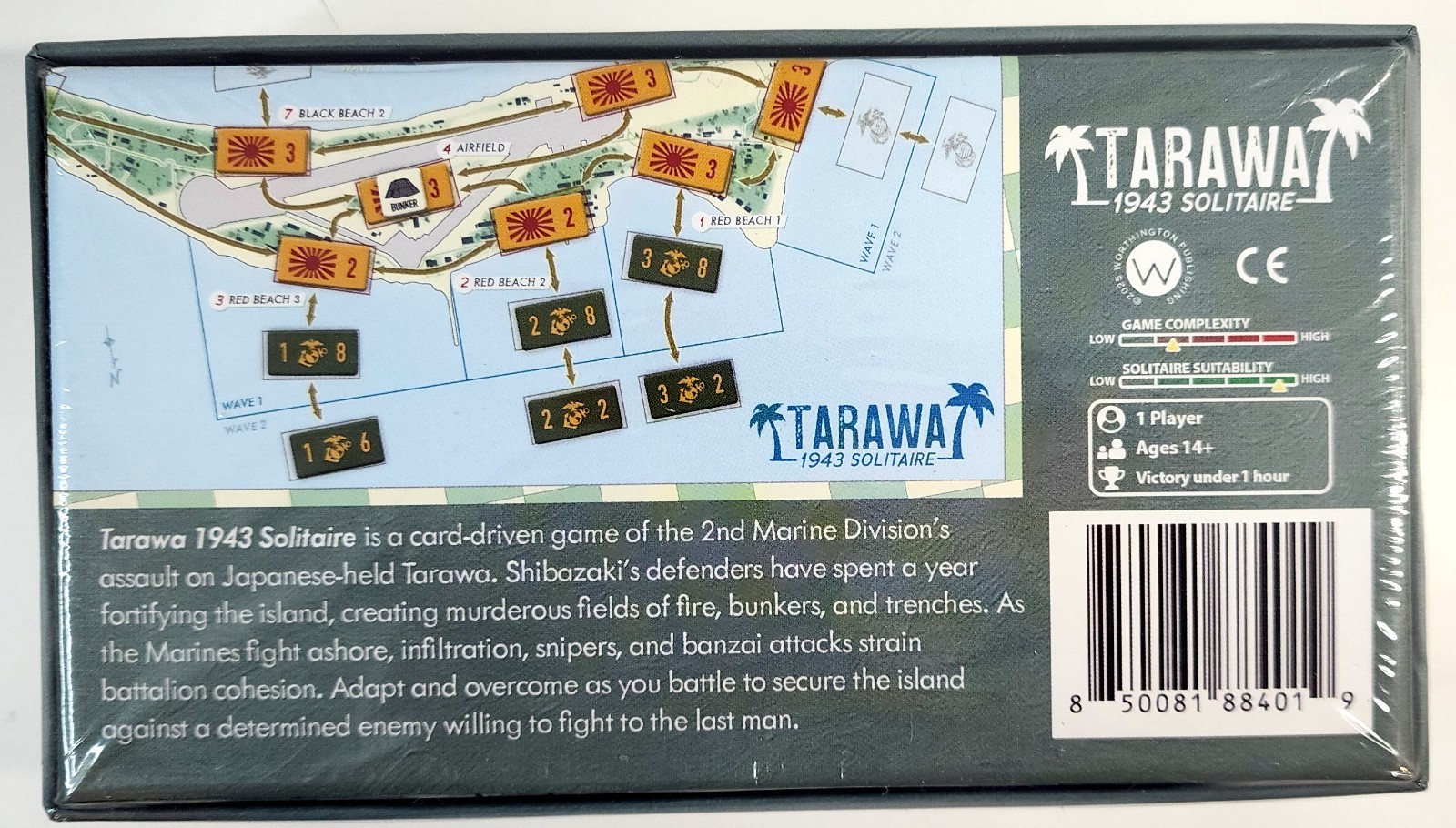 Tarawa 1943 Solitaire Board Game NEW Worthington Publishing