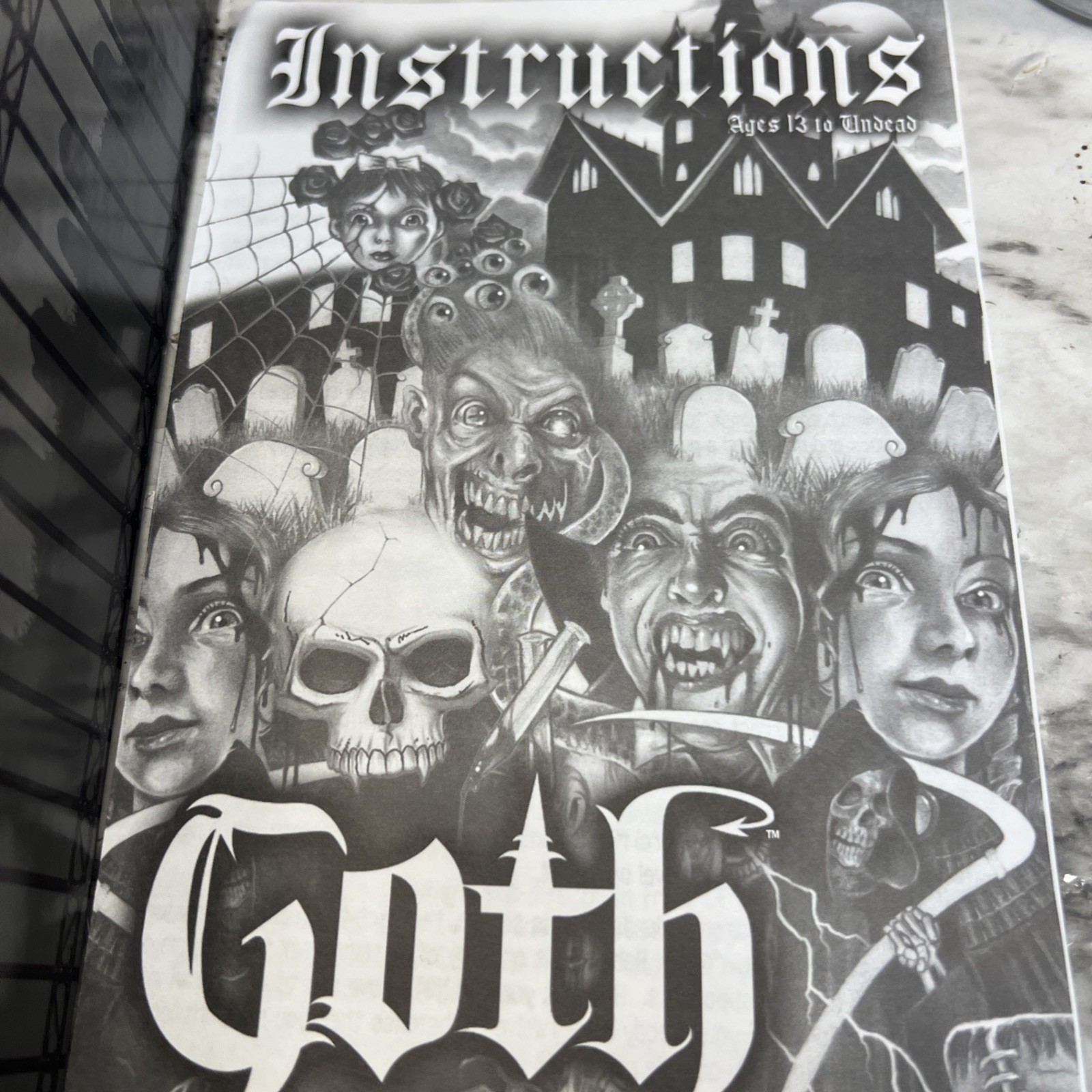 Goth The Game Of Horror Trivia Board Game used great shape
