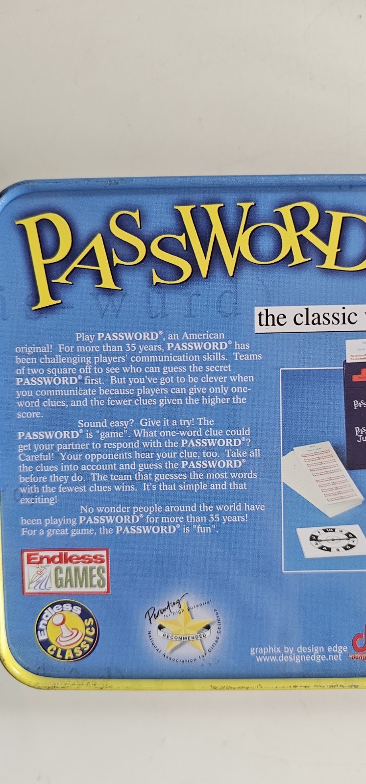 Password & Junior Combo Tin Board Game Kids Toy Word Association Endless Games