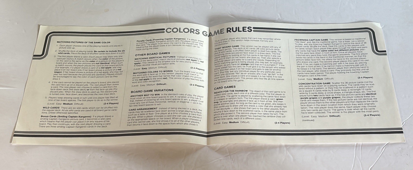 Vintage Captain Kangaroo Preschool 1987 School Zone Complete Colors Game