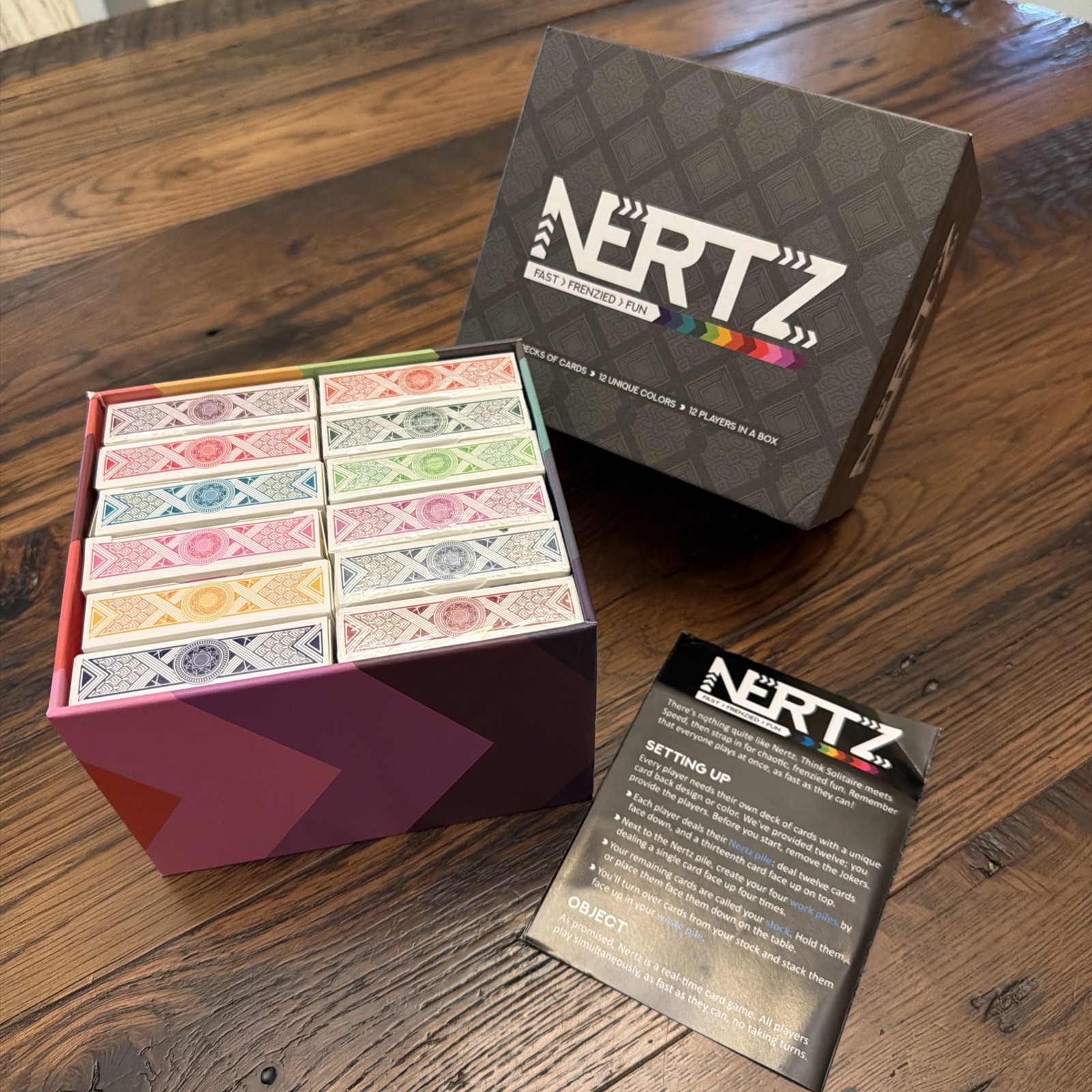 Nertz – 12 player edition – 7 sealed decks, 5 gently used decks – 100% complete