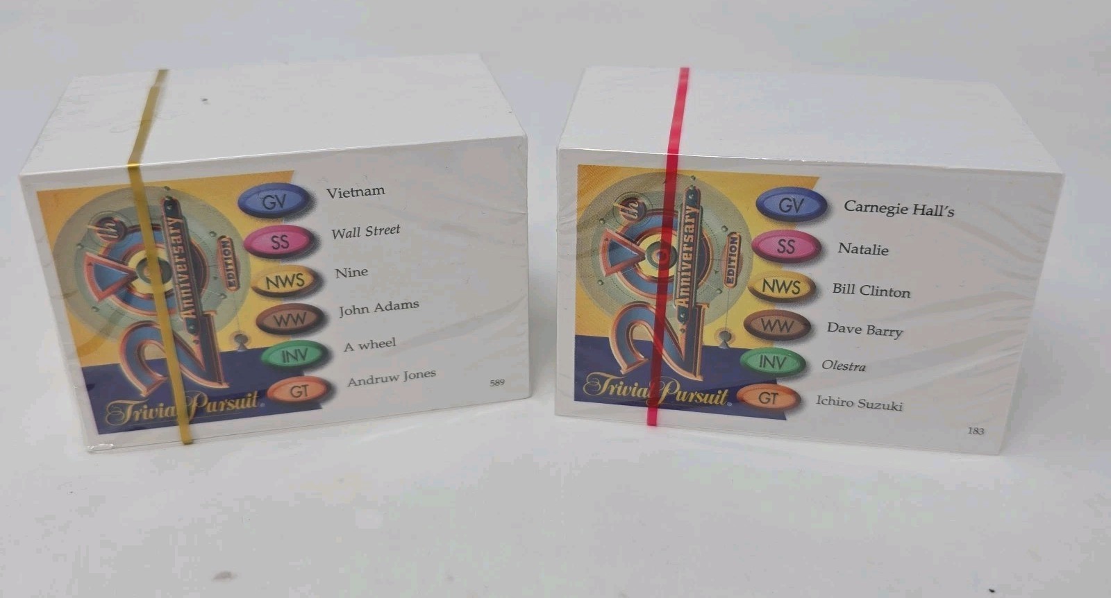2 Decks Trivial Pursuit 20th Anniversary Edition Trivia Cards NEW!
