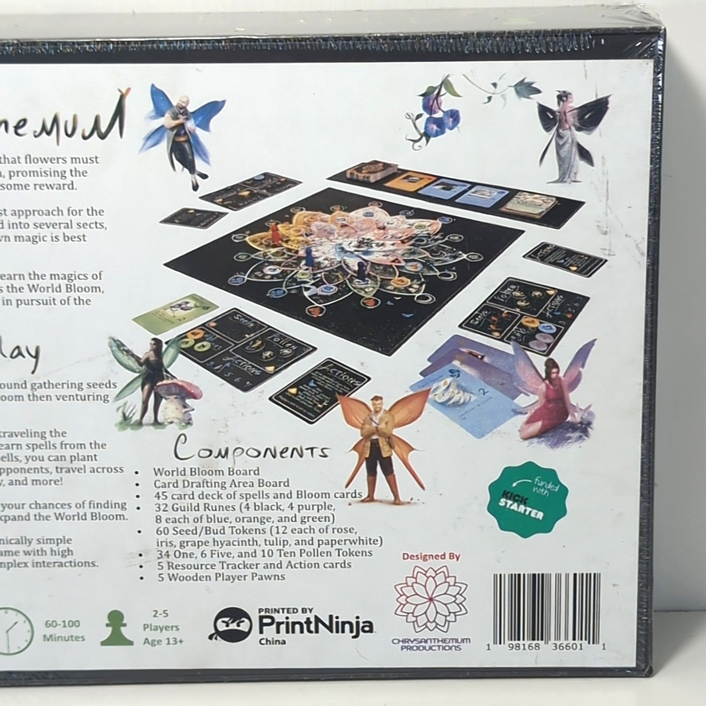PrintNinja Kick Starter Chrysanthemum Natural Fantasy Board Game New & Sealed
