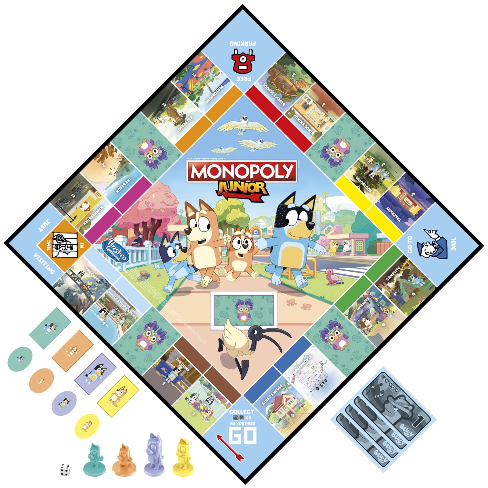Hasbro Gaming Monopoly Junior Bluey Edition 10.51 x 13.11 x 0.1 inches, Blue