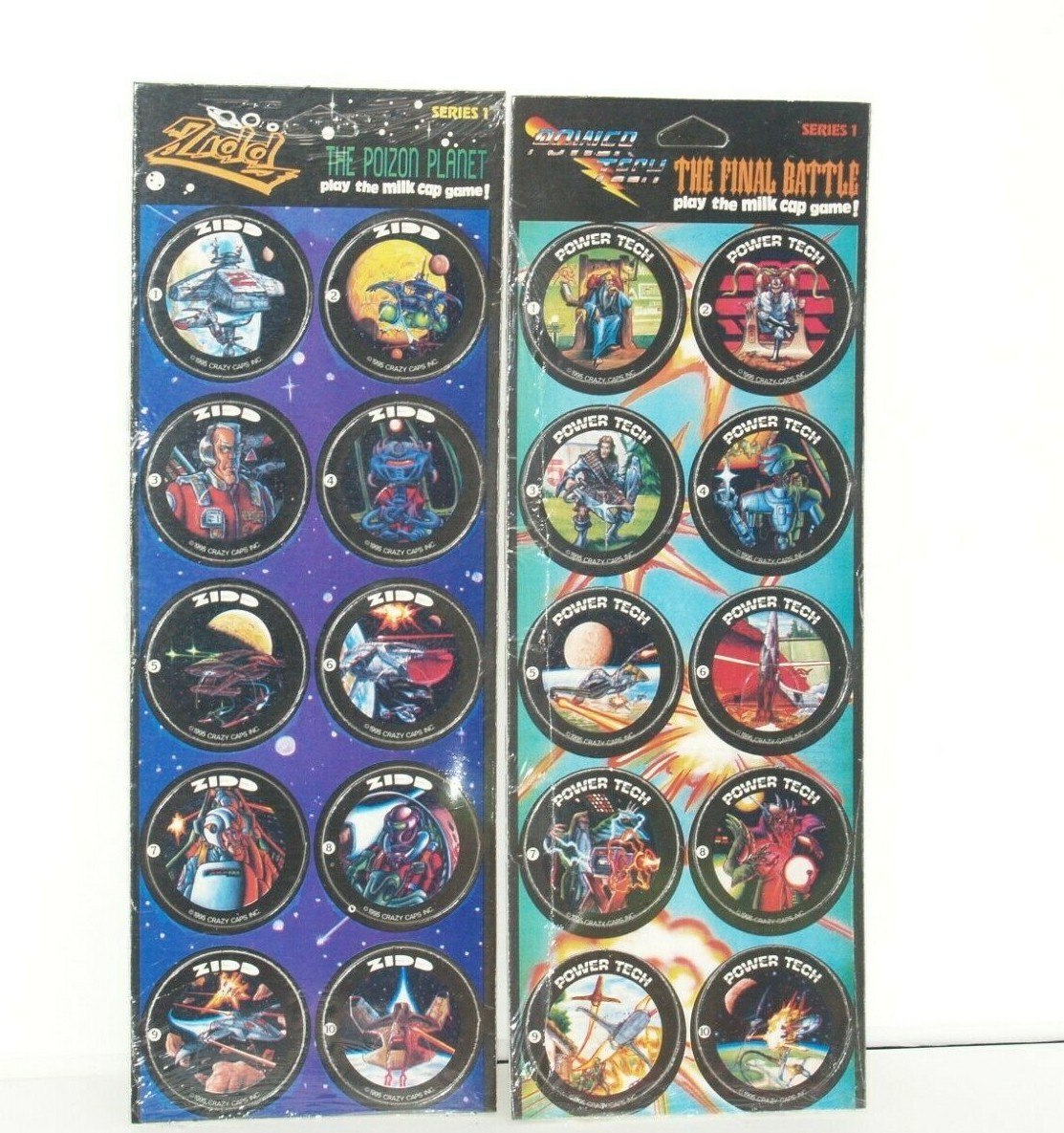 Vintage Pogs – Milk Caps – Tazos – 1995 Crazy Caps Lot – New