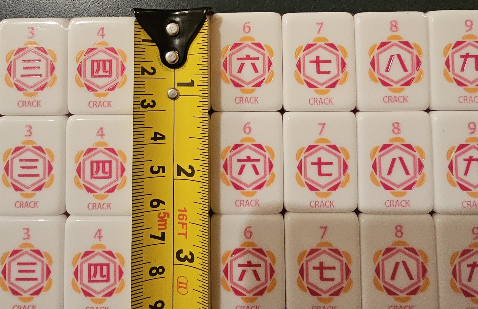 NEW! Unbranded Hot Pink Crystal Backed Engraved Mahjong Tiles Set 160