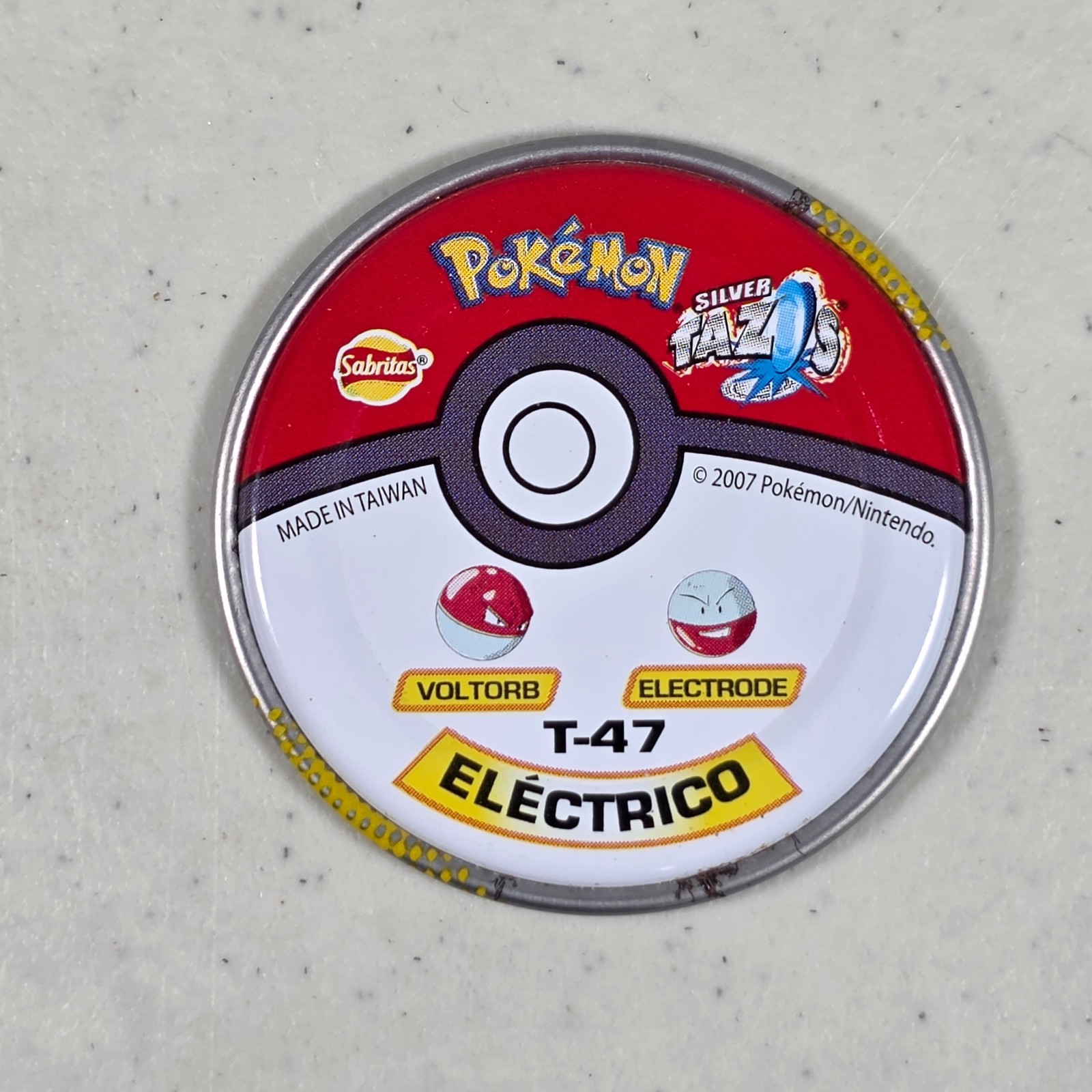 Pokemon Silver Tazos Electrode T-47 2007 Sabritas Mexico Nintendo Pog Coin