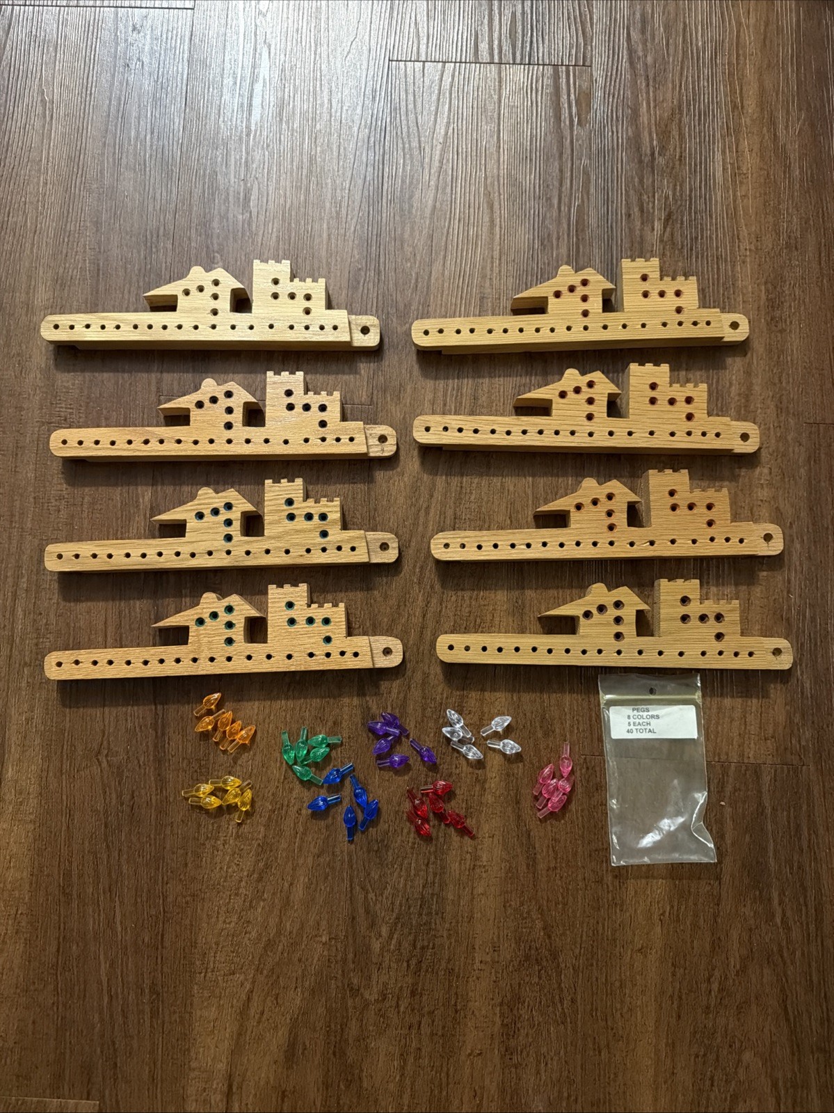 Pegs and Jokers Board Game Set 2 to 8 Players Handcrafted Wood And 40 Pegs