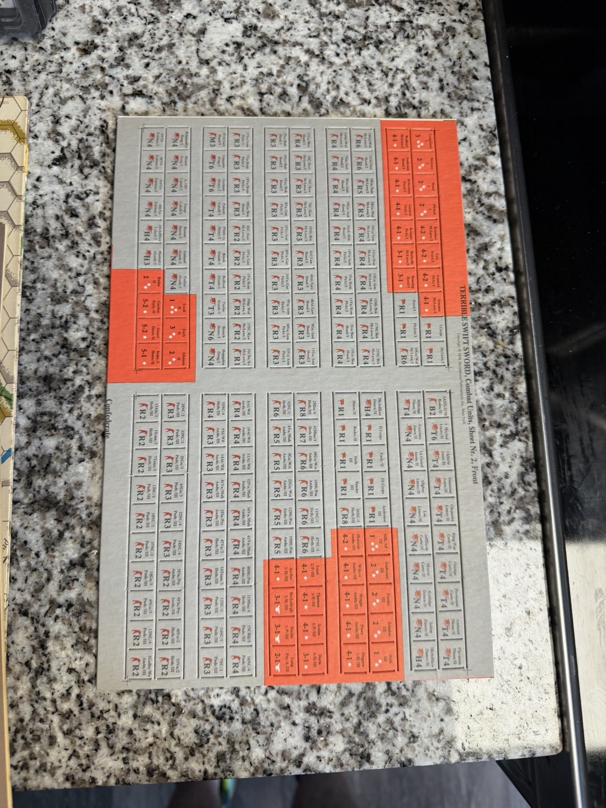 SPI 1976 Tray – TERRIBLE SWIFT SWORD – Three Days of Gettysburg Game UNPUNCHED