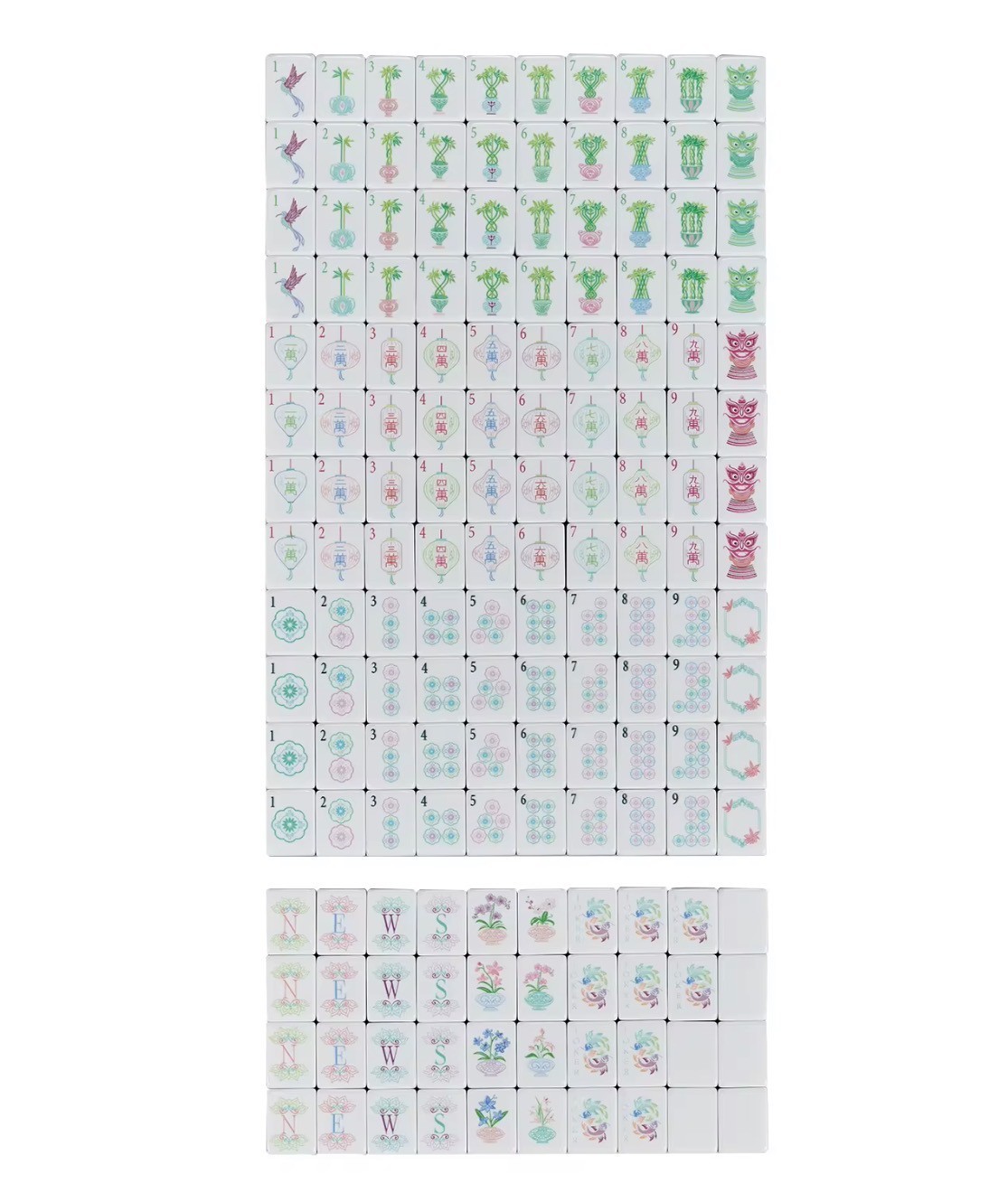American Mahjong Game Set, 160 Robin’s Egg Blue Layered Mah Jong Tiles