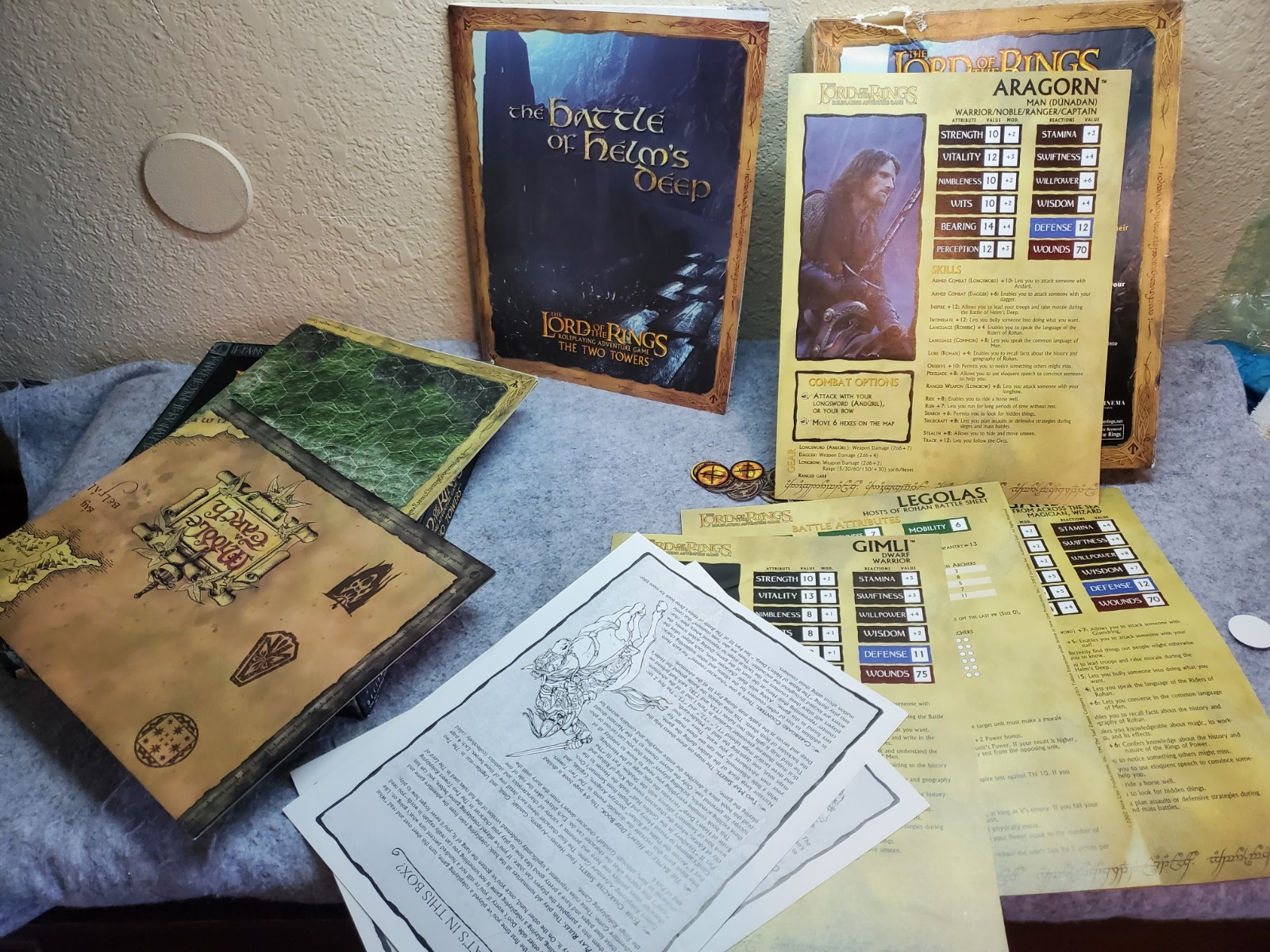 Lord of the Rings Roleplaying Adventure Game Two Towers Box Set, Pre-own, Comple