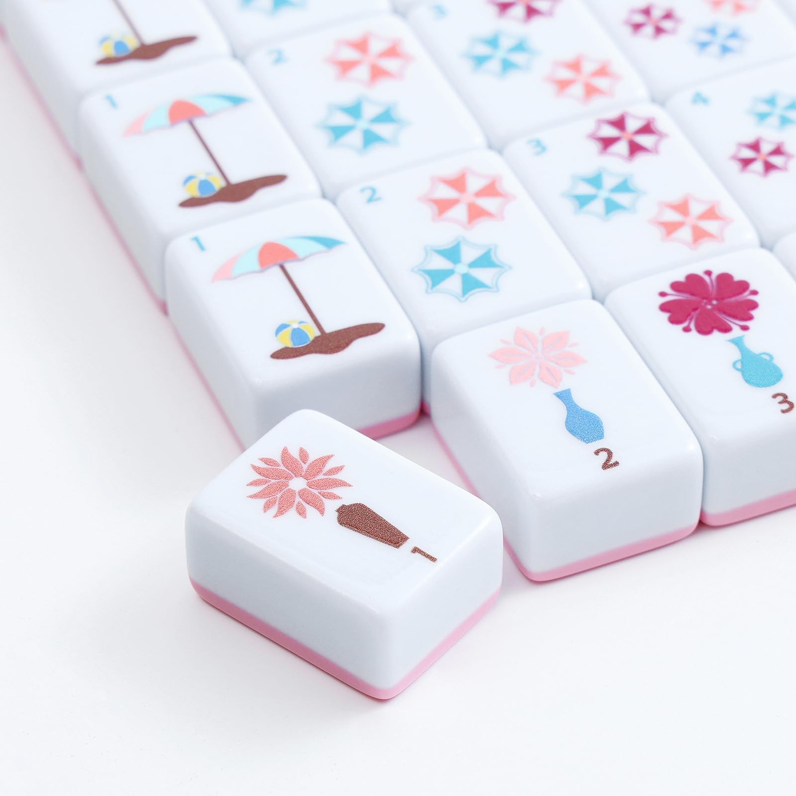 My Mahjong Trove 160 Pink Printed American Mahjong Game Set Carrying Bag And