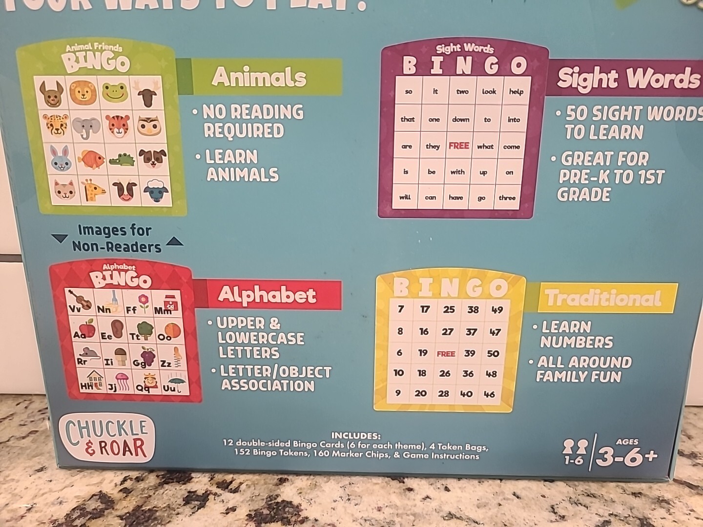 Chuckle & Roar Family Bingo – Kids Educational Bingo Game. Sealed Box