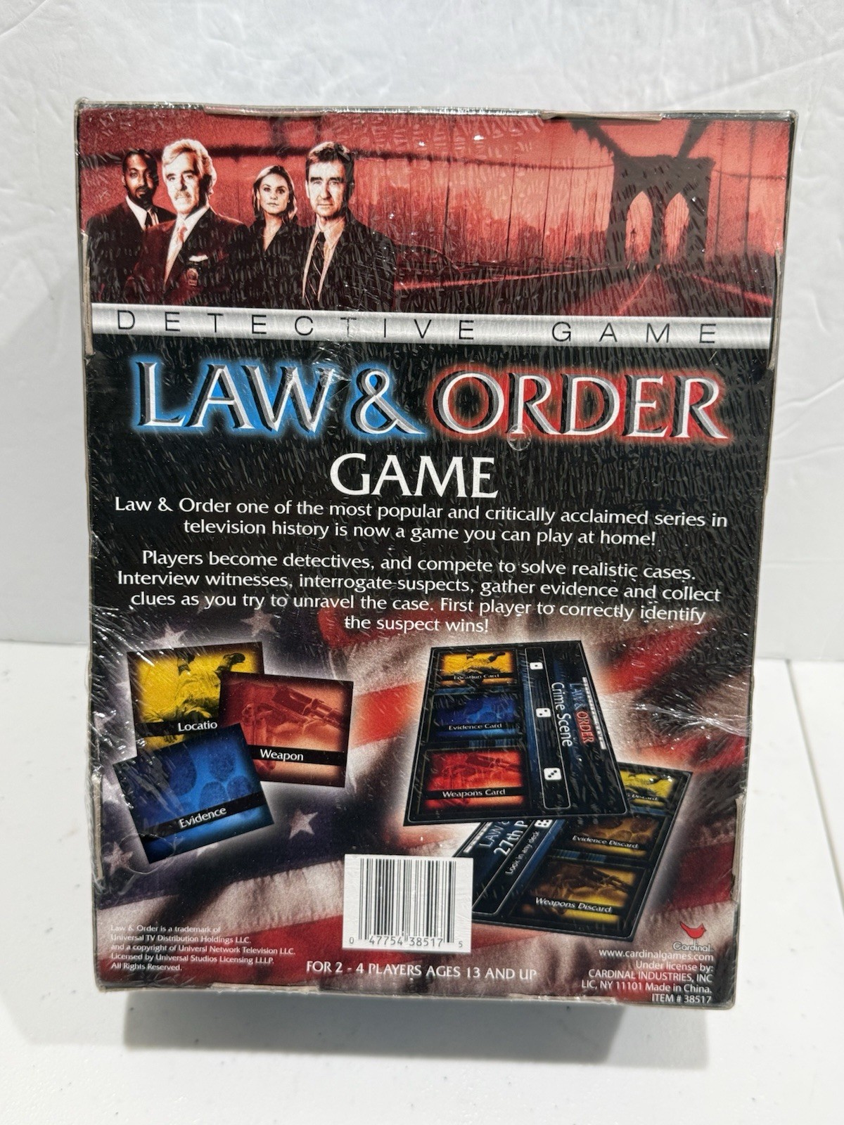 Law & Order Detective Game Cardinal Games 2-4 players ages 13+ TV Show