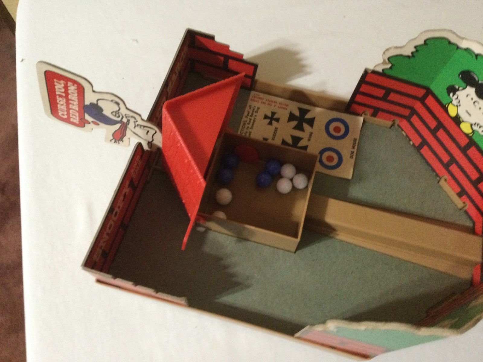 Vintage 1970 Snoopy And The Red Baron Skill and Action Game INCOMPLETE For Parts