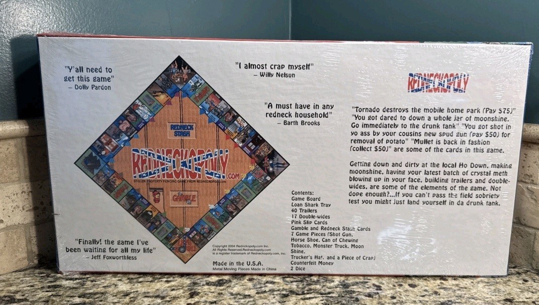 NEW FACTORY SEALED Redn*+%opoly Board Game Made In USA 2004