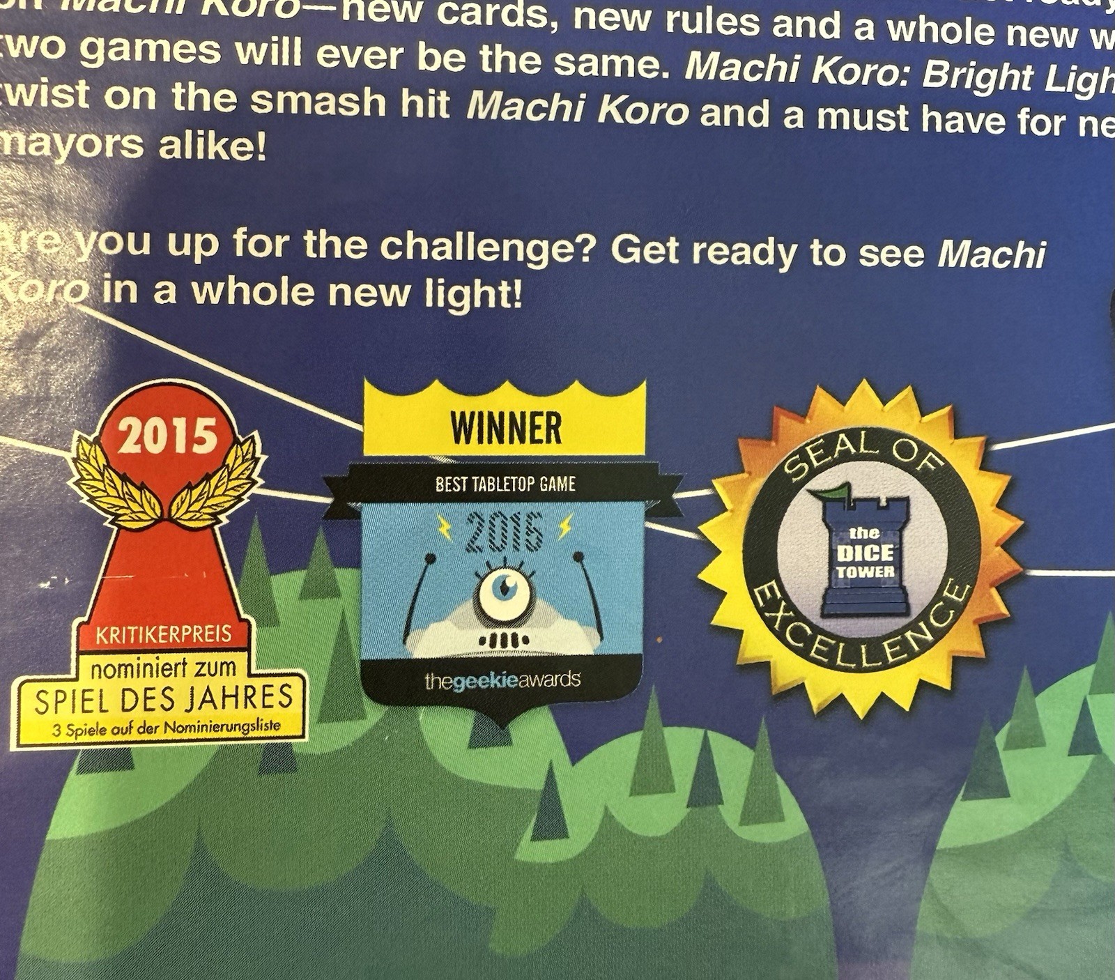 Machi Koro Board Game Bright Lights Big City OPEN BOX Complete New