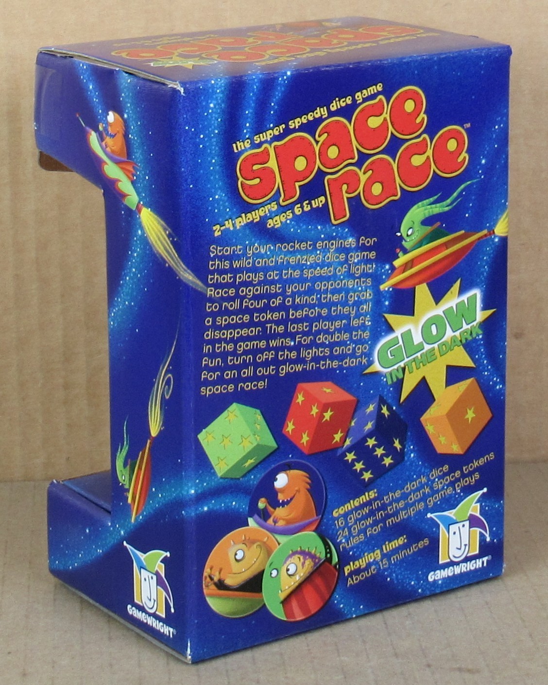 Space Race Glow-in-the-Dark Dice Game 2-4 Players, Ages 6+ by GameWright 2004