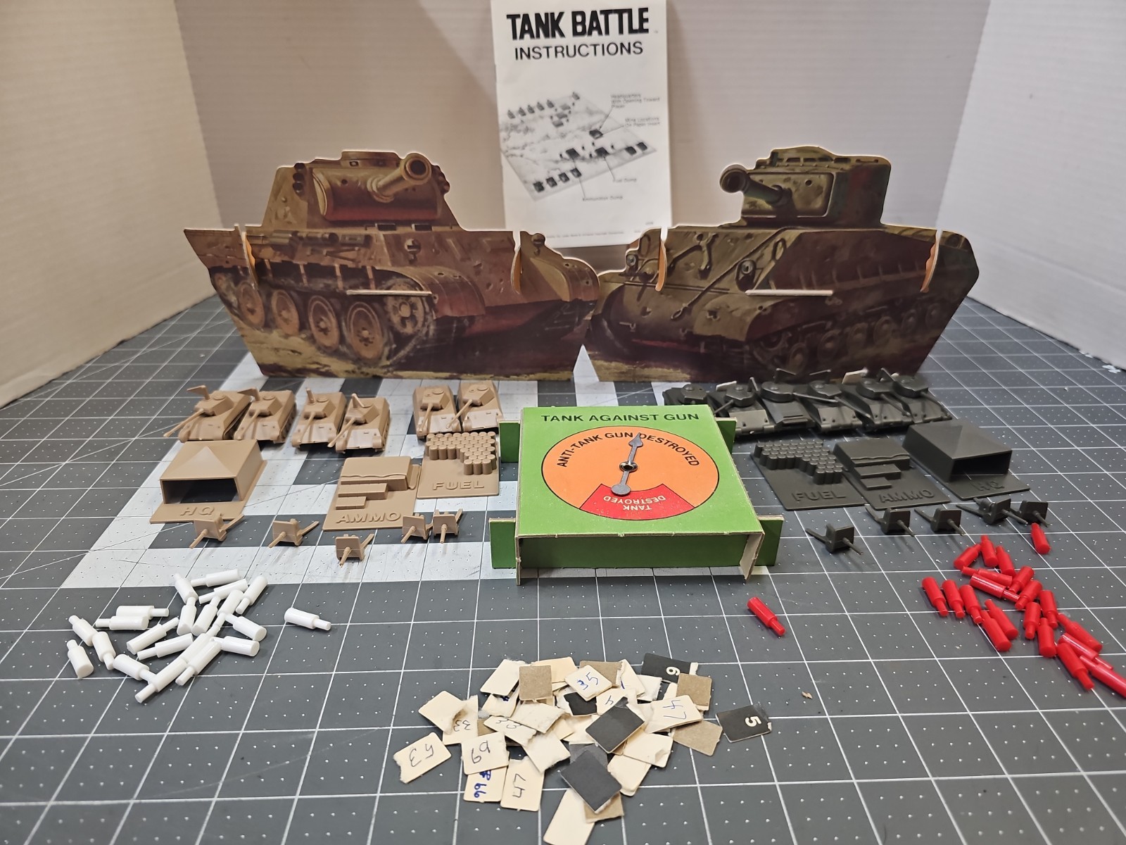 Parts 1975 Vintage Tank Battle Game by Milton Bradley 85% Of Parts Only #4508