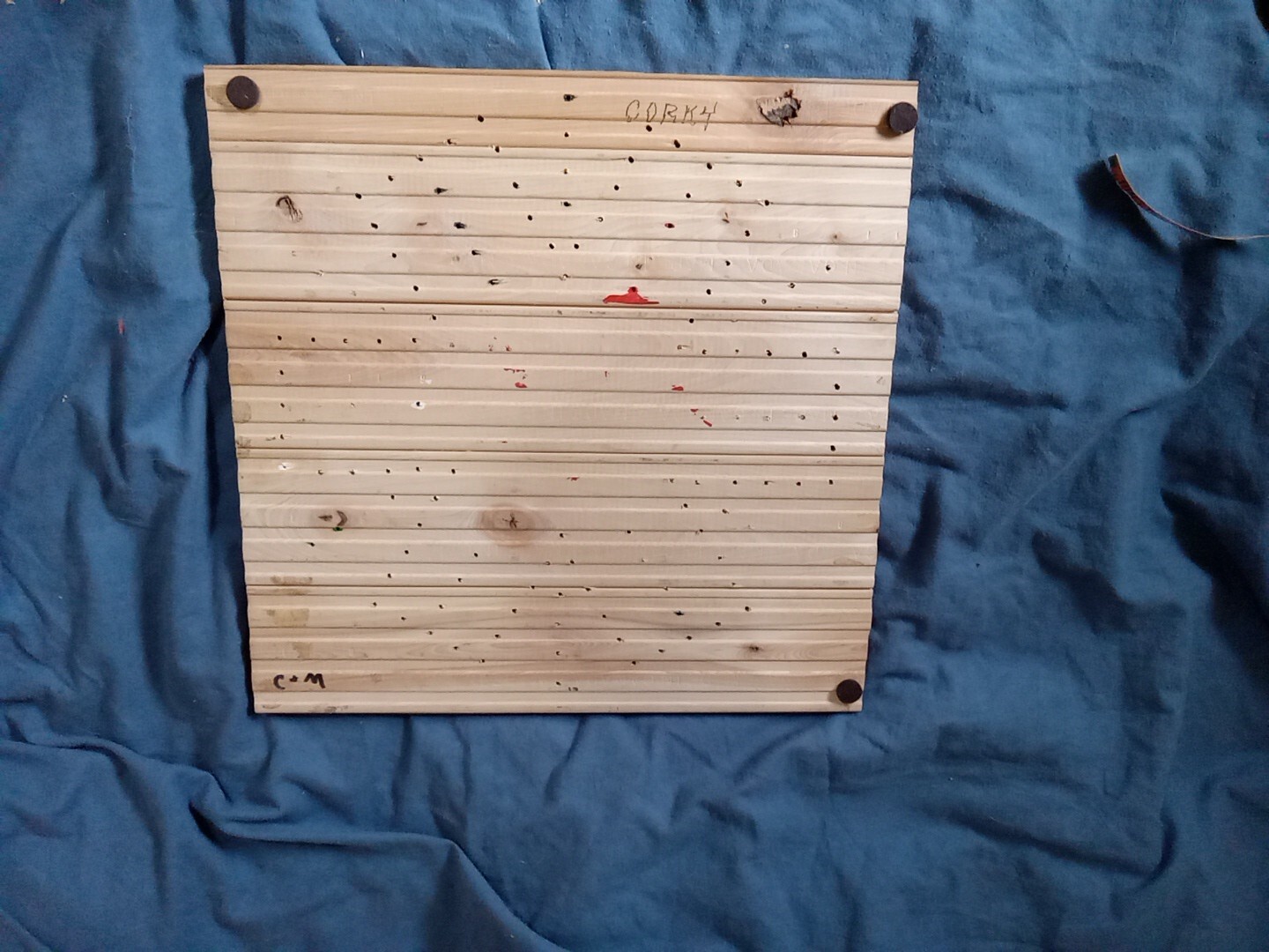 {J150}Handmade 18x18x1 Inch Jumbo Wooden Aggravation 4-6 Player Game Board