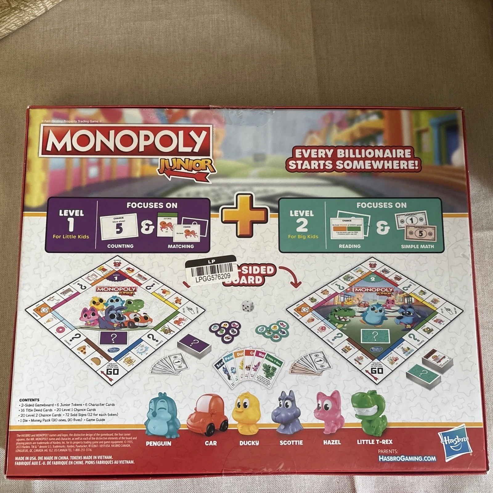 Monopoly Junior 2 Games in 1 by Hasbro Gaming New
