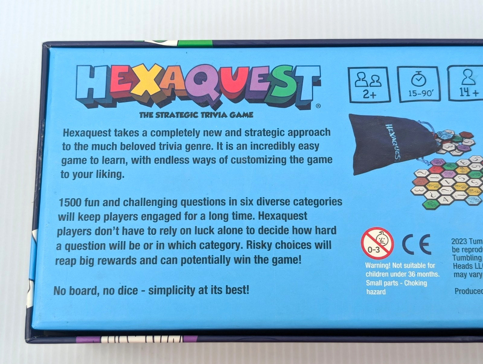 HexaQuest Strategic Trivia Game Tumbling Heads 100% COMPLETE Second Edition