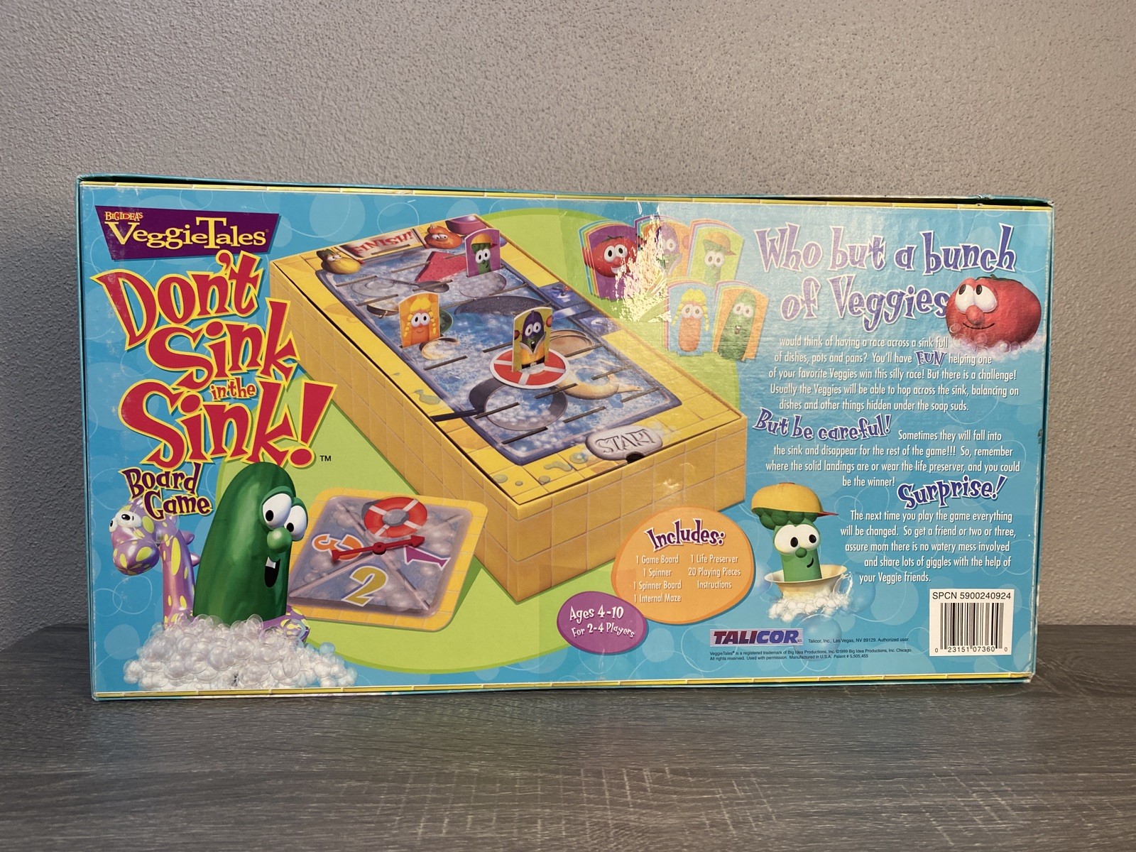 VeggieTales Don’t Sink in the Sink! Board Game 100% COMPLETE
