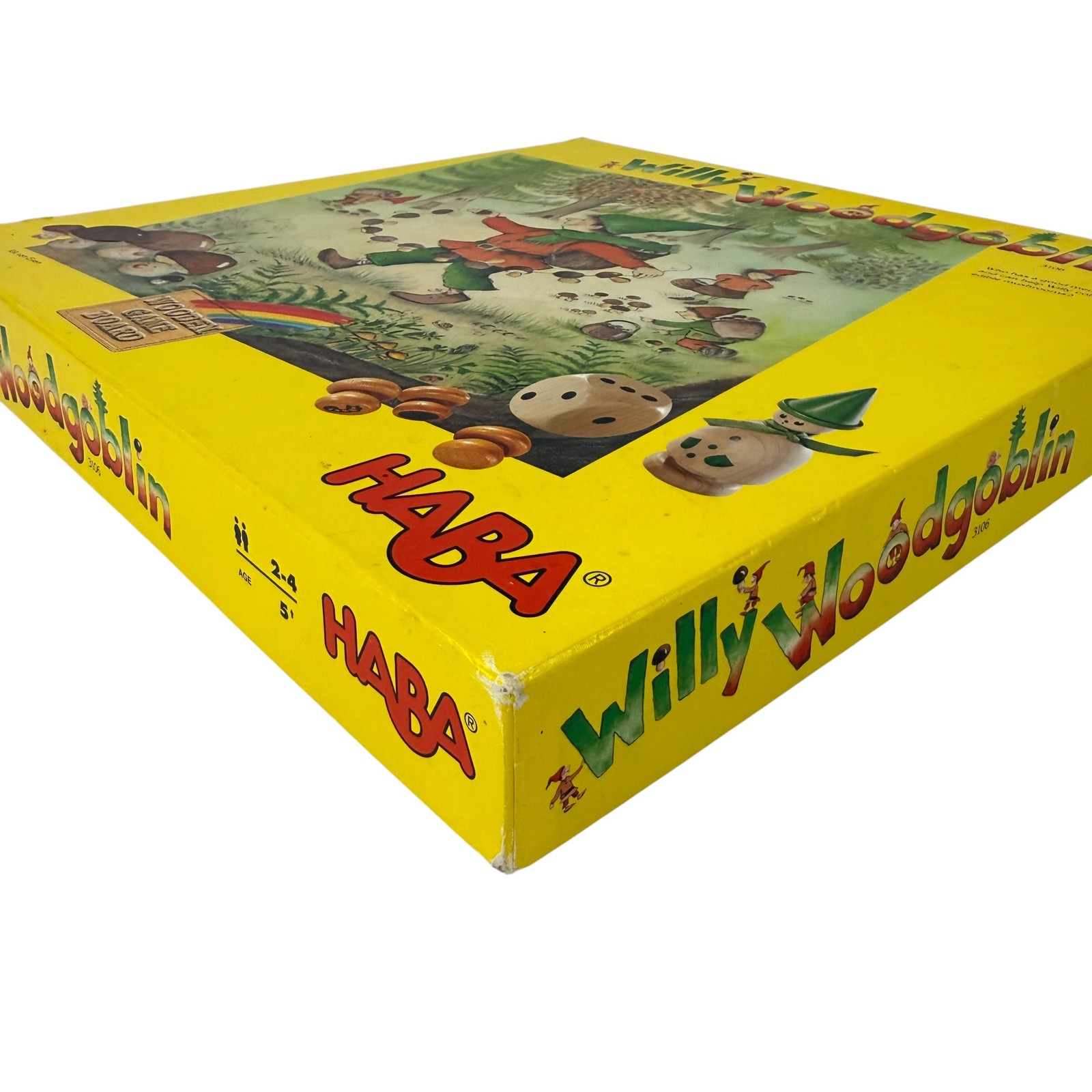 VTG 1997 Willy Woodgoblin Haba Wooden Board Memory Game Mushrooms Germany RARE