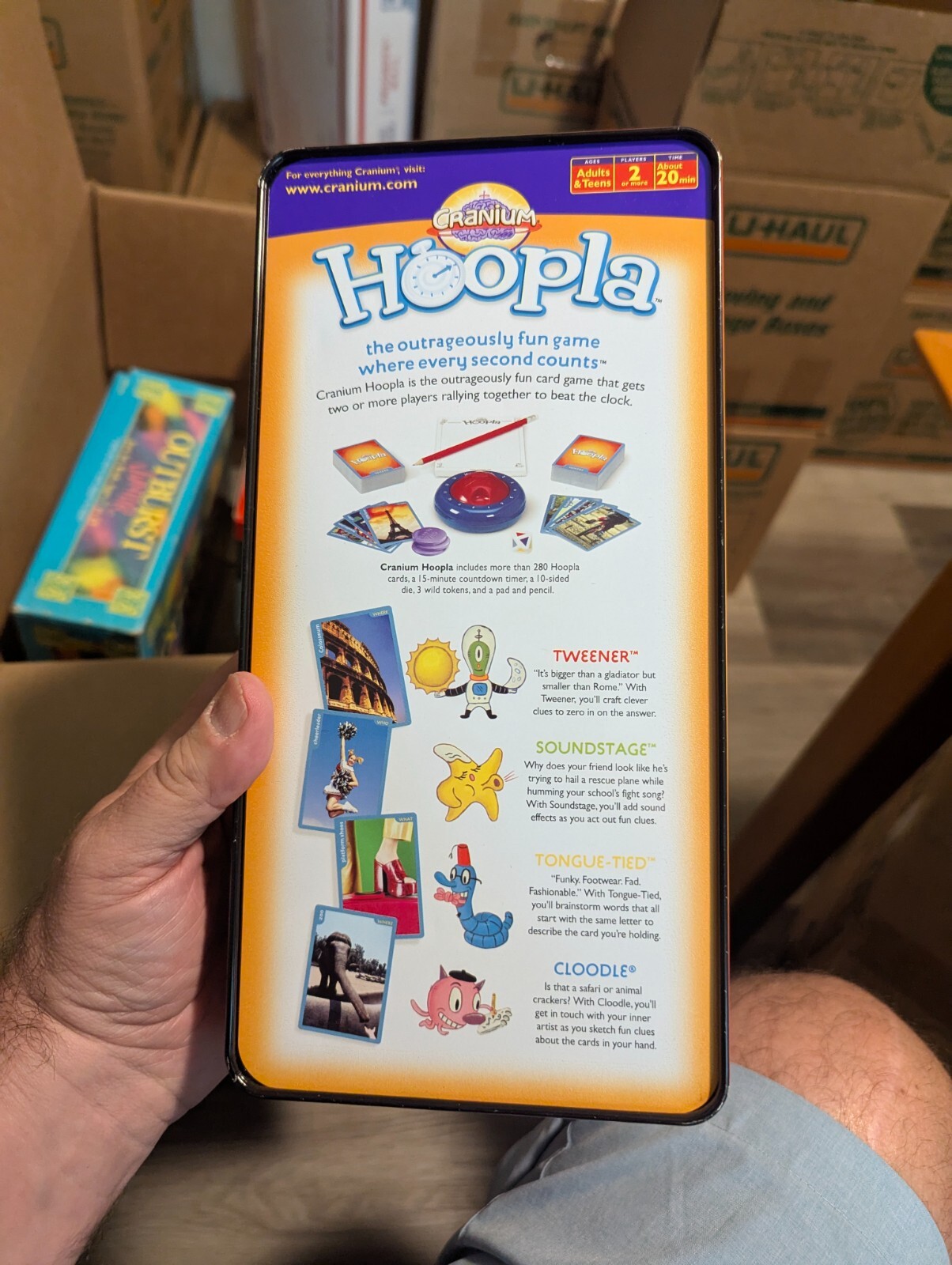 CRANIUM HOOPLA Card Game 100% COMPLETE 2004 TIMER WORKS AWARD WINNER