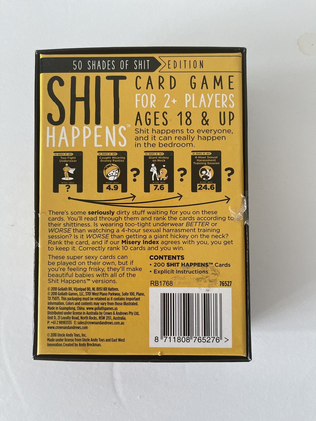 Sh!t Happens Card Game, 50 Shades of Sh!t Edition, 2+ Players, Ages 18+
