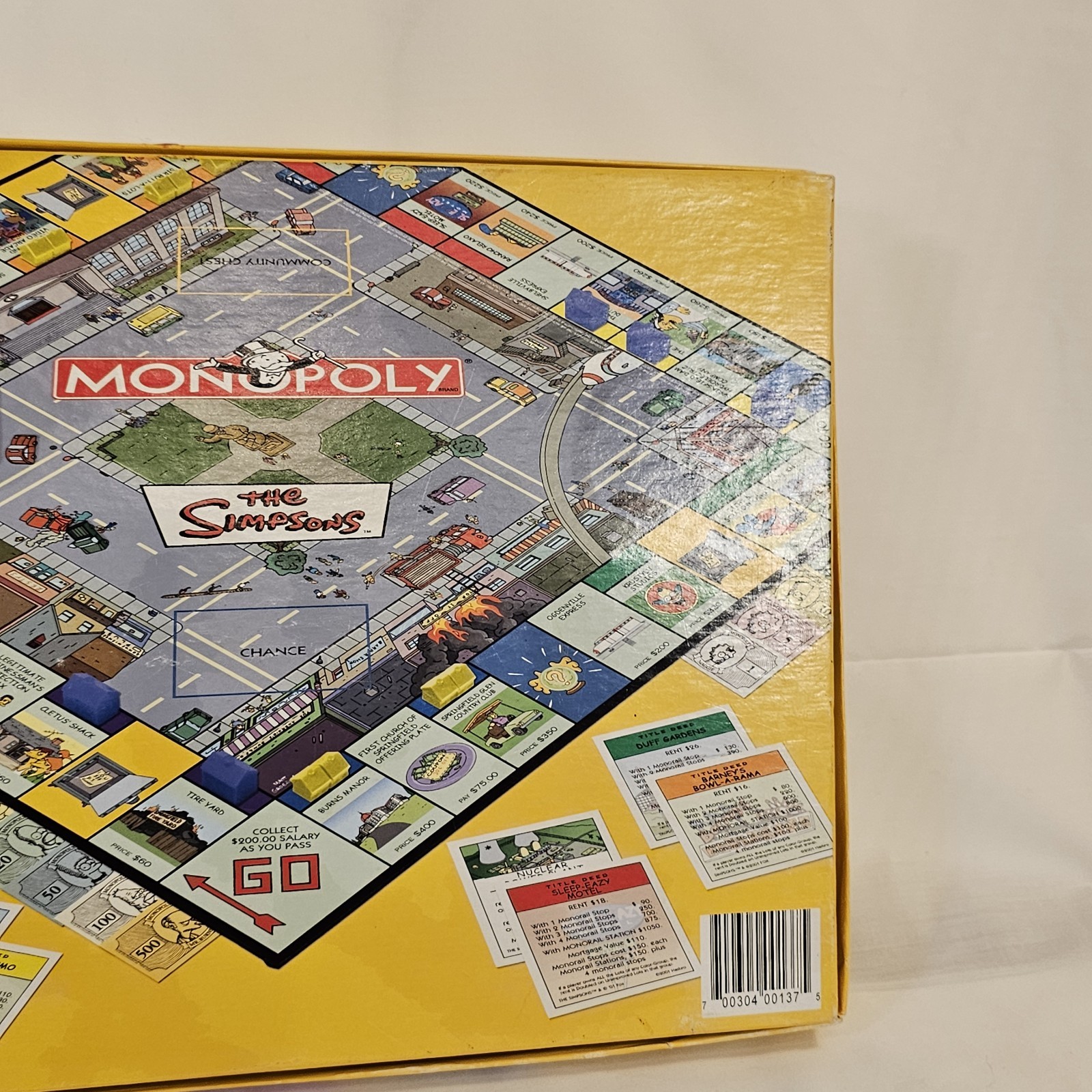 Simpsons Monopoly Board Game 2001 USAopoly Parker Brothers Incomplete 3 Pieces