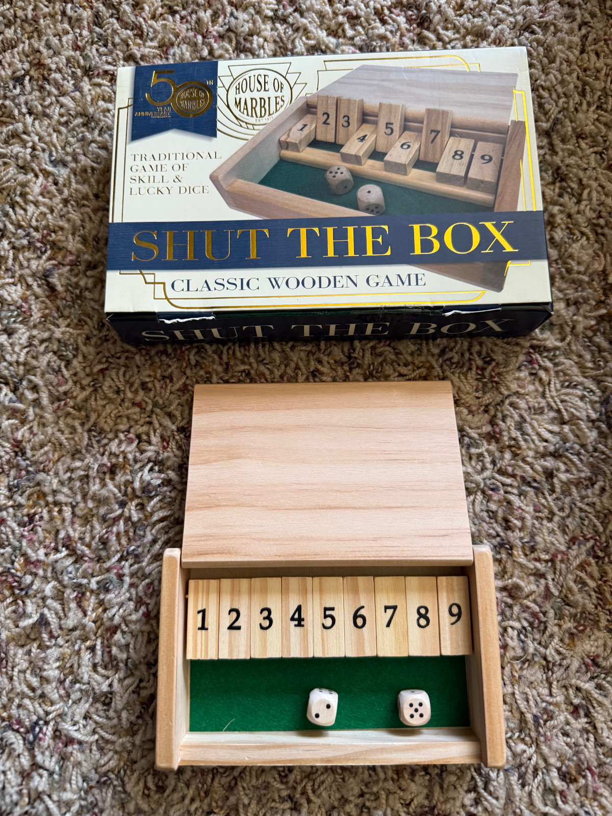 House of Marbles: Wooden Shut-the-Box – Classic Wooden Game