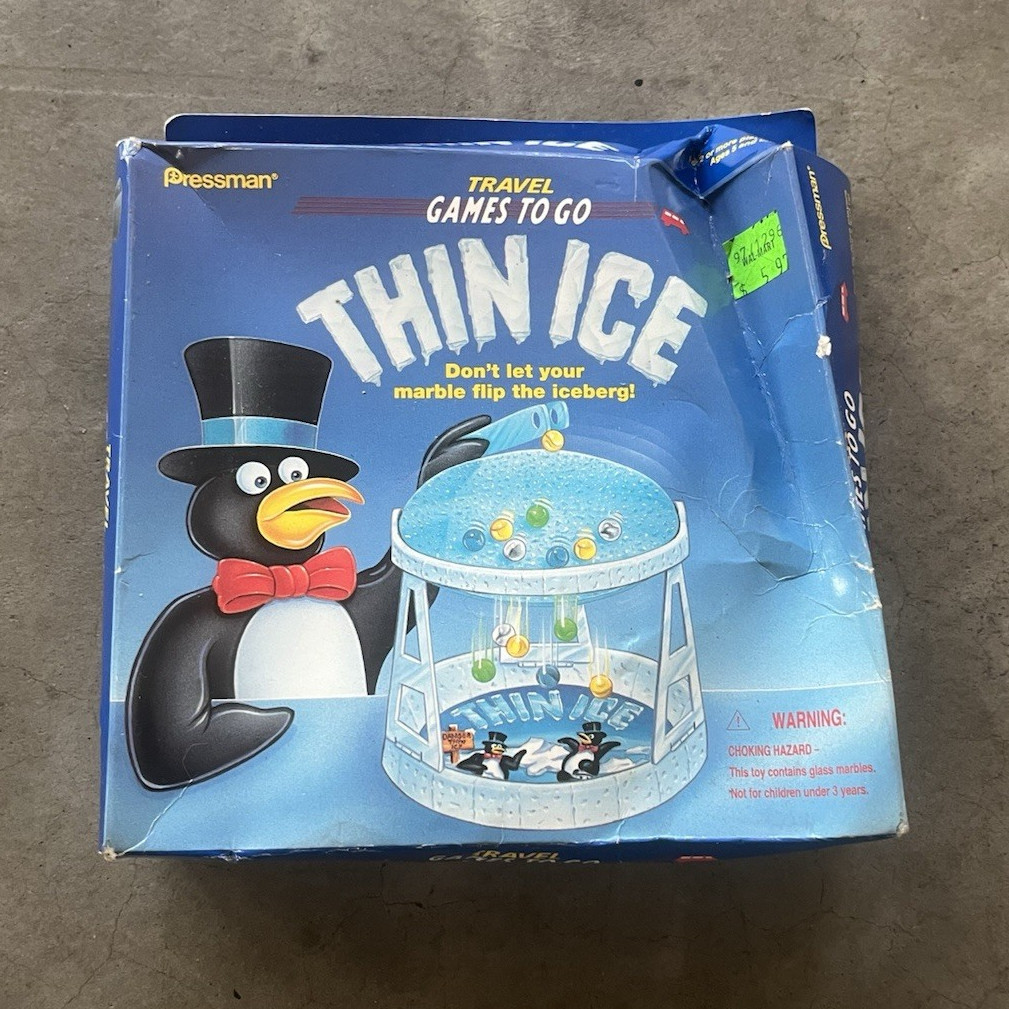 Pressman THIN ICE Travel Games To Go Penguins Travel Size Game 2+ Players 1994