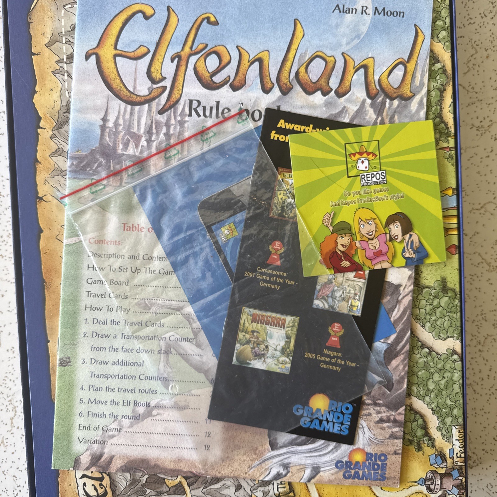 Vintage Rio Grande Games Amigo ELFENLAND Fantasy Board Game Elves 100% Read