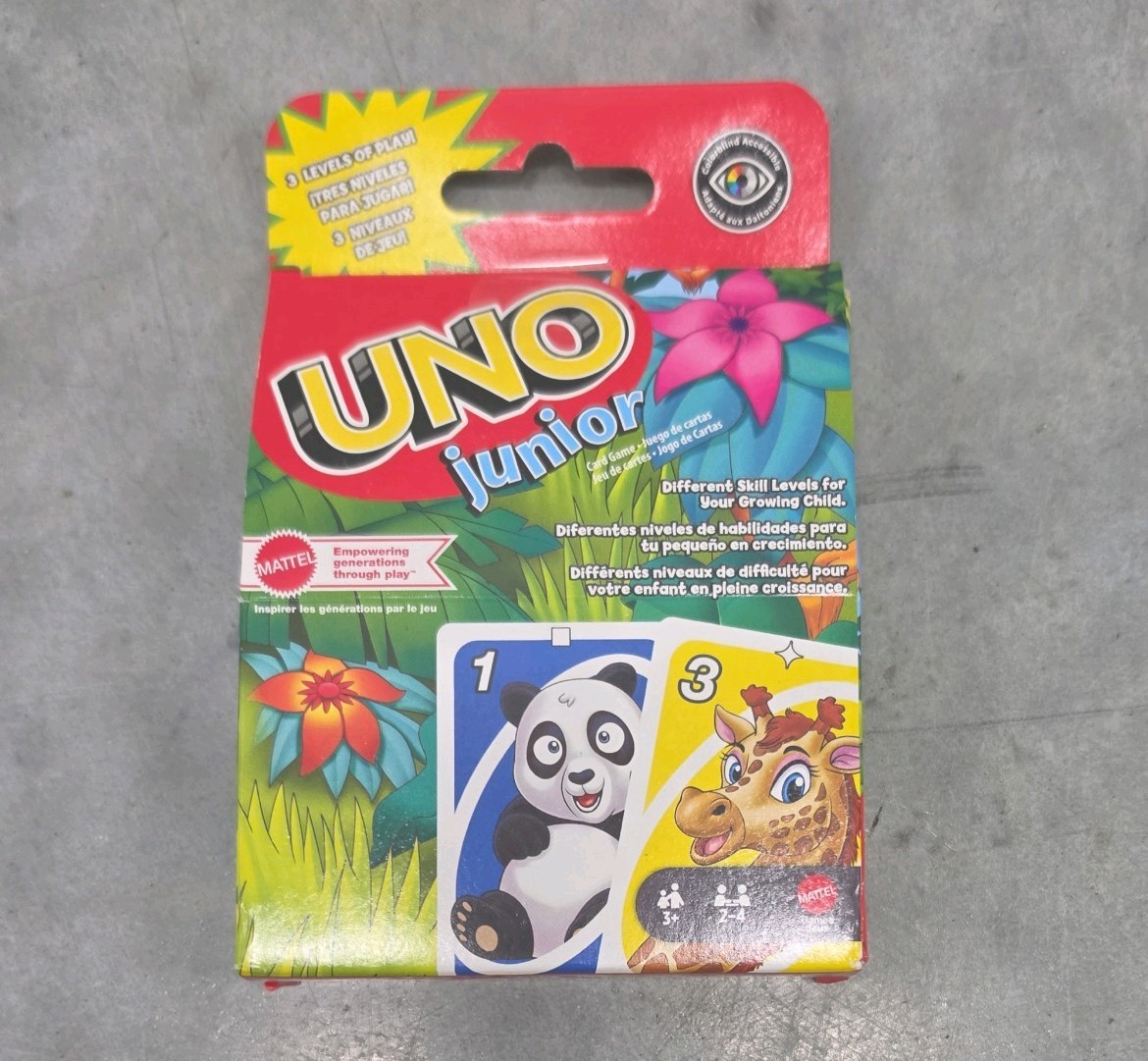 UNO Junior Card Game with 45 Cards, Gift for Kids 3 Years Old & Up