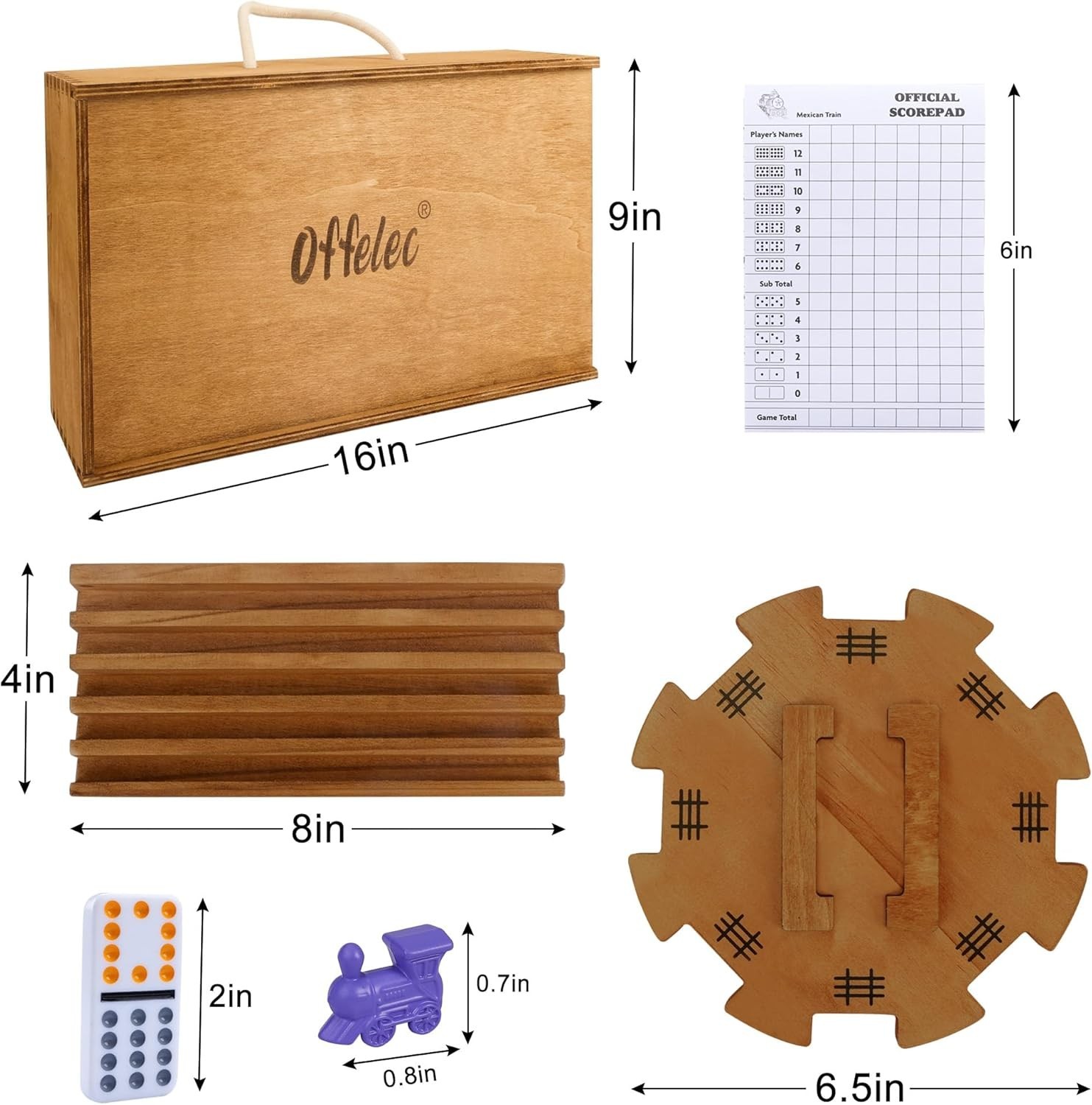 Mexican Train Dominoes Set with 8 Holders, Double 12 Dominos Set for Adults, …