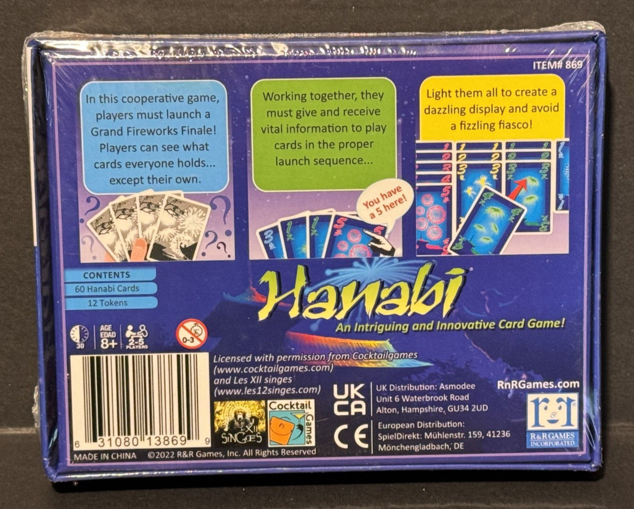 R&R Games Hanabi Card Game Sealed Co-op Strategy Fireworks Game 2022